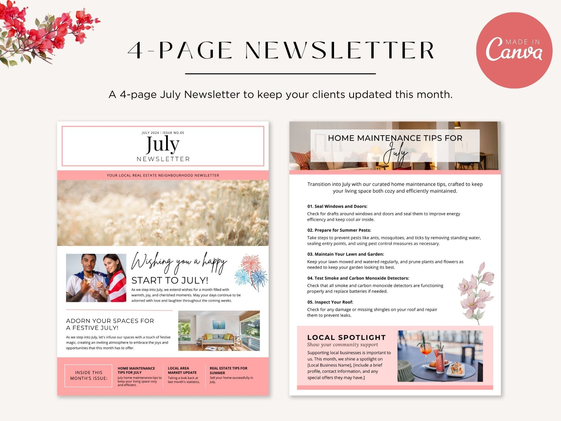 Minimal July Newsletter 2024 - Stay informed and inspired with our concise real estate updates and valuable insights.