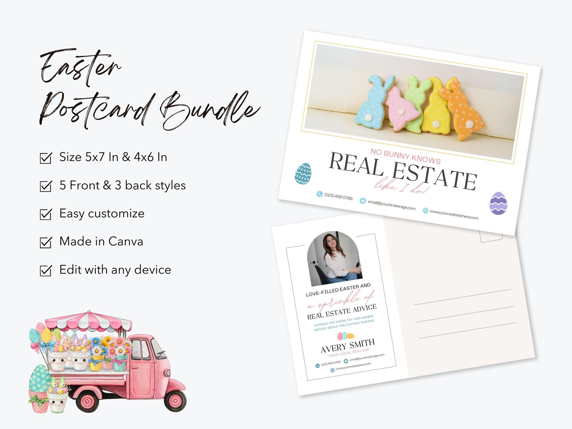 Easter Postcard Bundle - Charming postcards for festive real estate marketing during the Easter season.