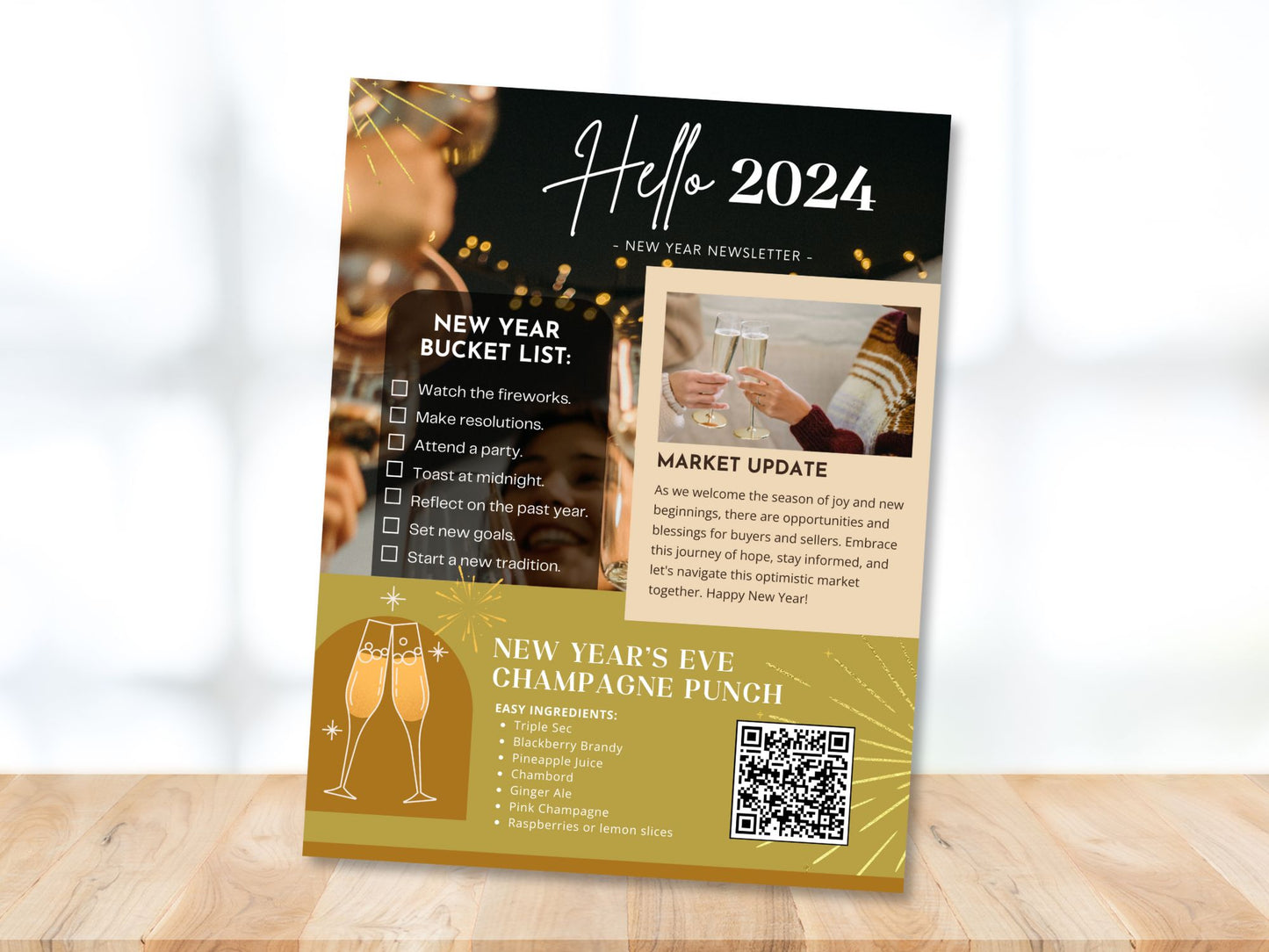 Real Estate New Year Newsletter 2024: Sharing Real Estate Insights and Celebrating the New Year with Clients and the Community