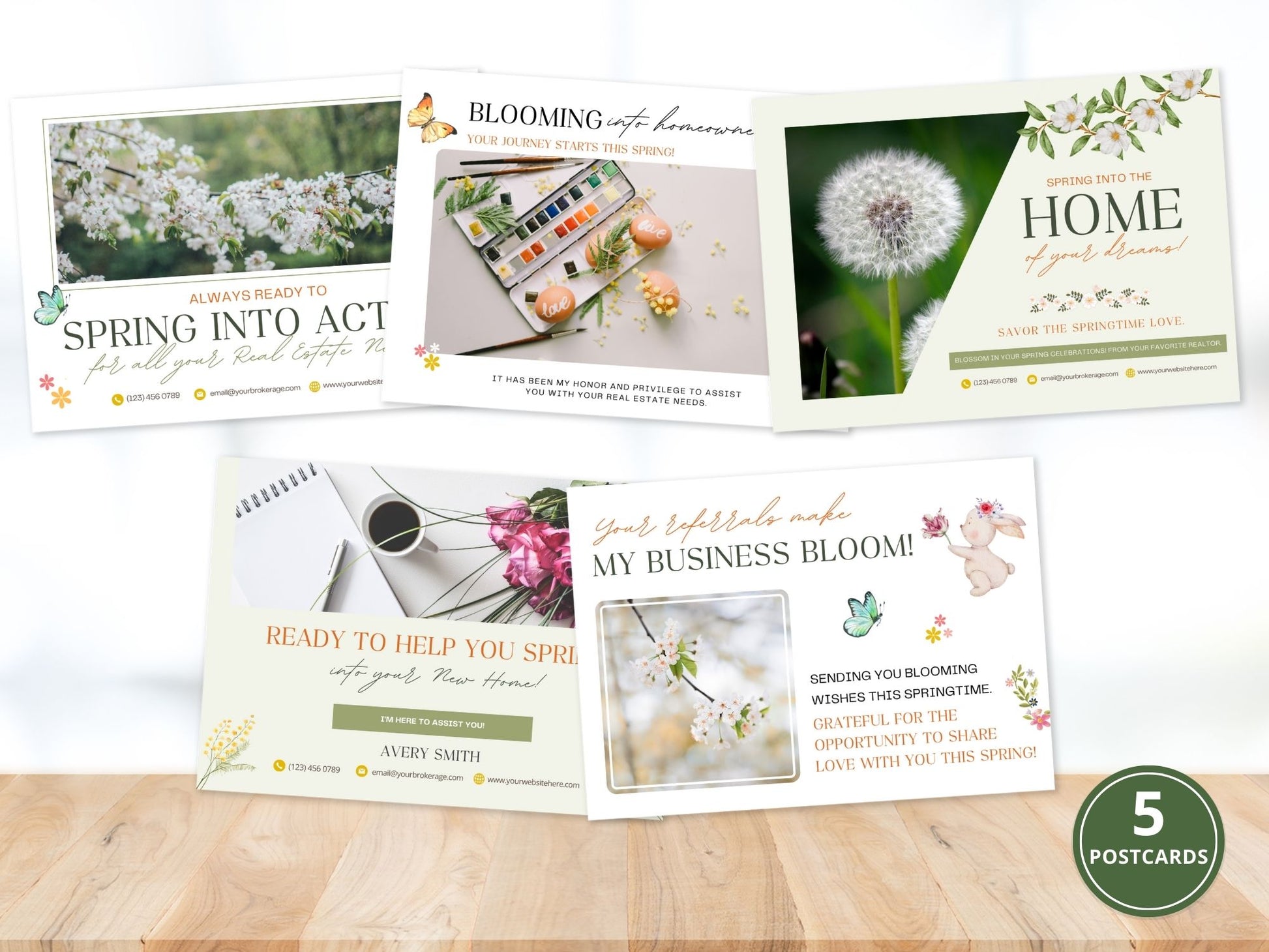 Spring Postcard Bundle - Eye-catching postcards for vibrant real estate marketing in the spring season.