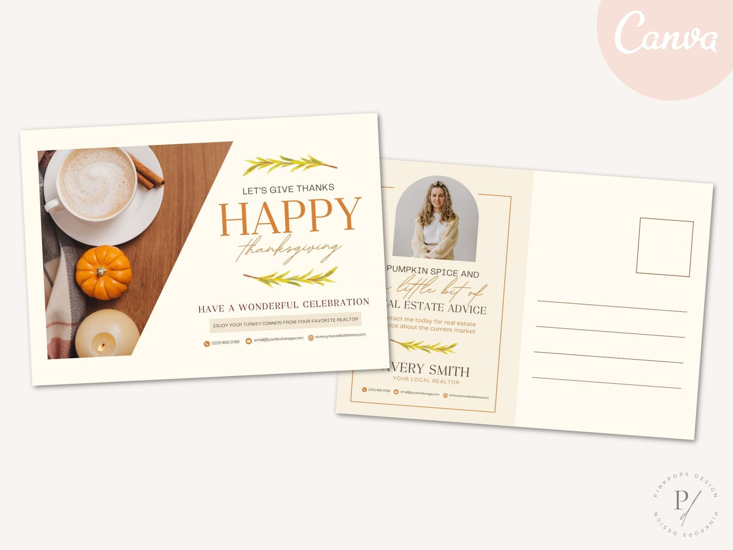 Real Estate Thanksgiving Postcard Vol 01 - Beautifully crafted postcard for expressing gratitude and conveying warm wishes during the Thanksgiving holiday season