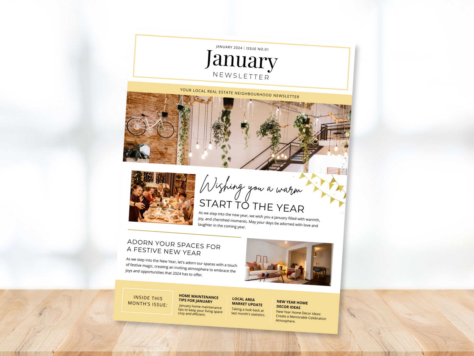 Real Estate Minimal January Newsletter 2024: Sharing Elegant and Informative Real Estate Insights with Clients and the Community in 2024