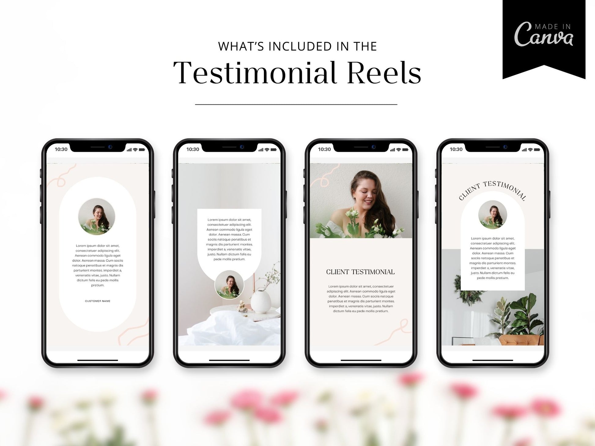 Instagram reel templates featuring client testimonials for real estate agents, designed to build trust and credibility.