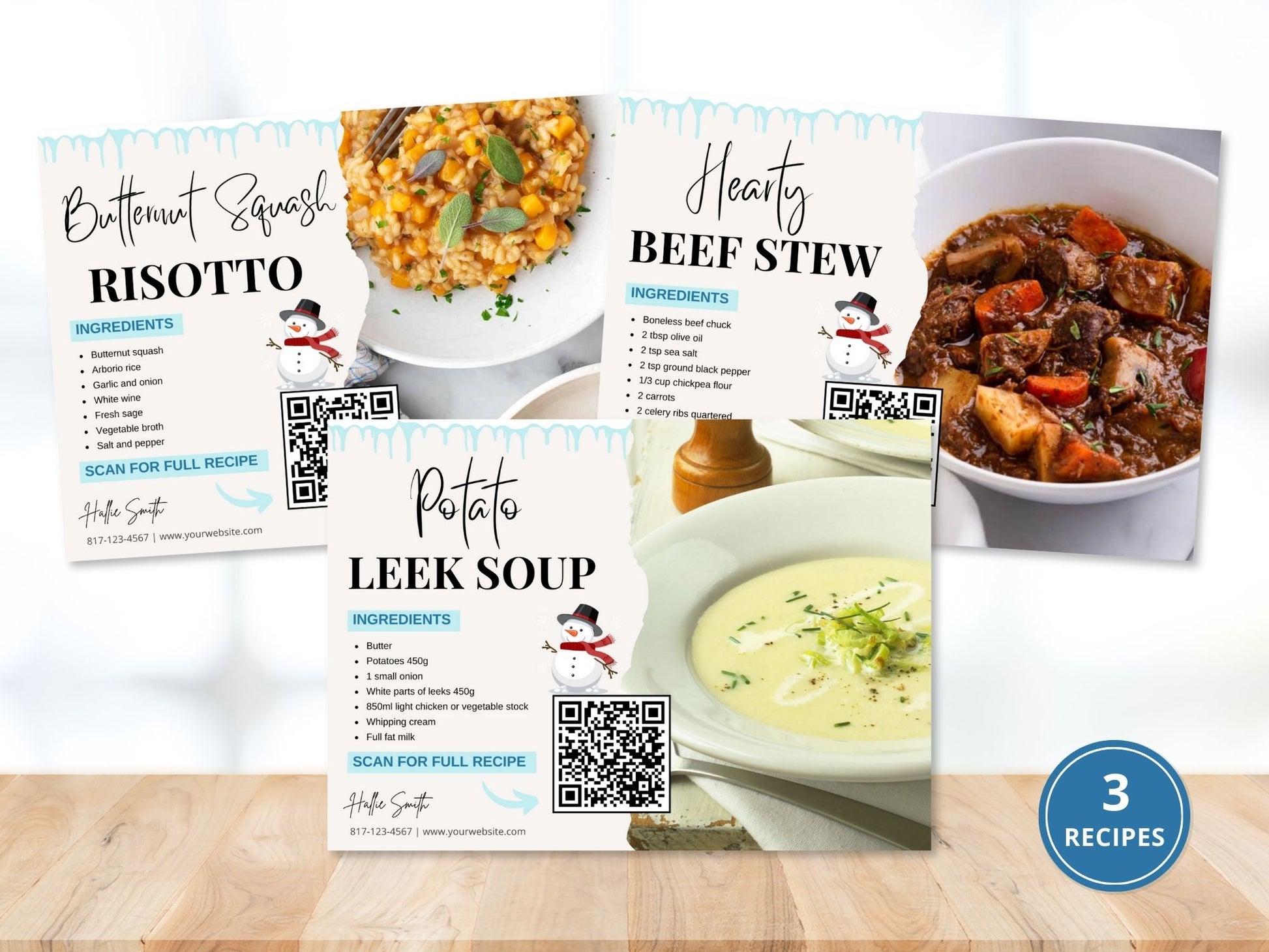 Real Estate Winter Recipe Postcard Bundle: Sharing Seasonal Warmth and Culinary Delights with Clients and Prospects