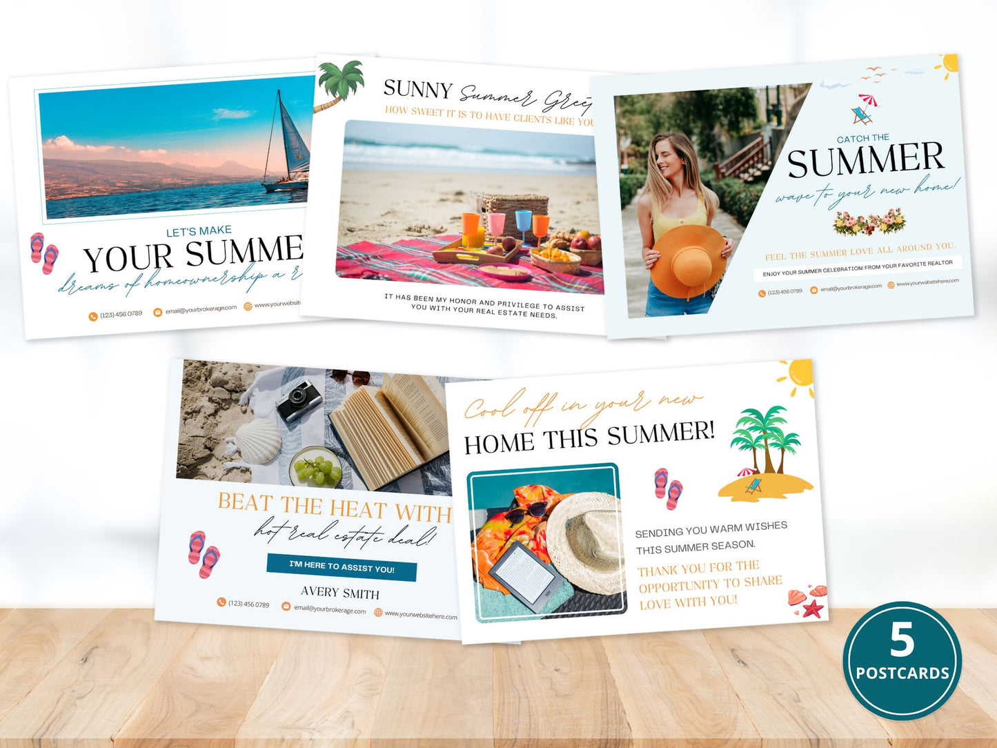 Summer Postcard Bundle - Vibrant designs perfect for staying connected with clients and prospects during the sunny season.