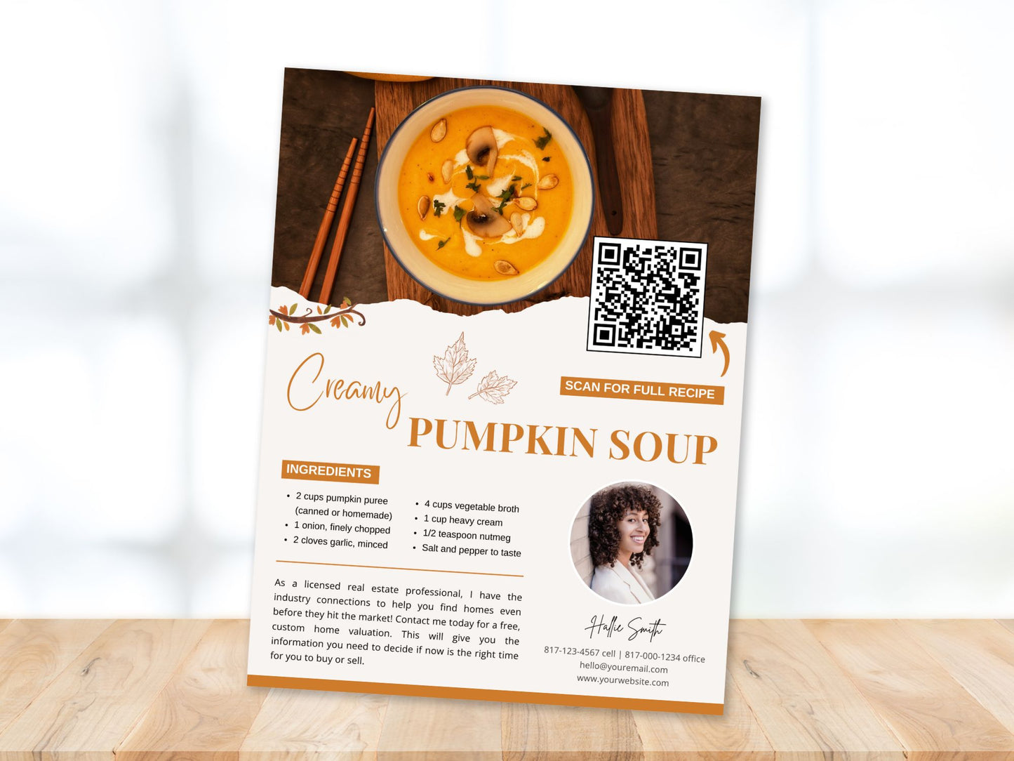 Fall Recipe Flyers Vol 01 for realtors, featuring autumn-themed recipes to engage clients and boost real estate branding.