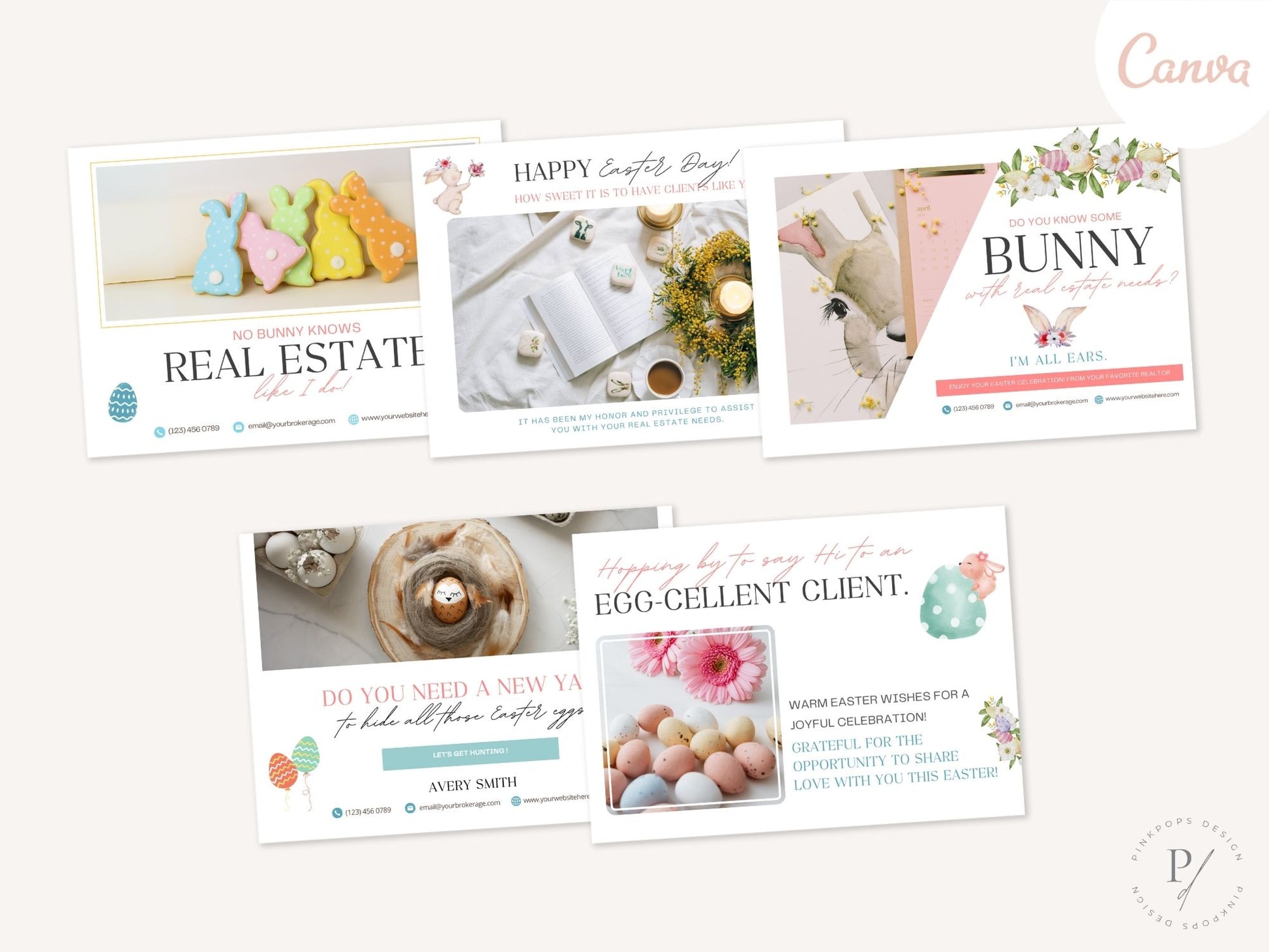 Easter Postcard Bundle - Charming postcards for festive real estate marketing during the Easter season.