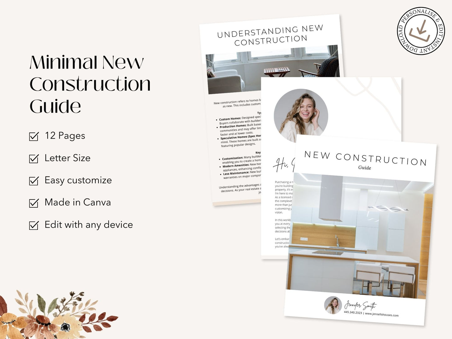 Minimal New Construction Guide for realtors, offering a step-by-step resource on the new build
home buying process.