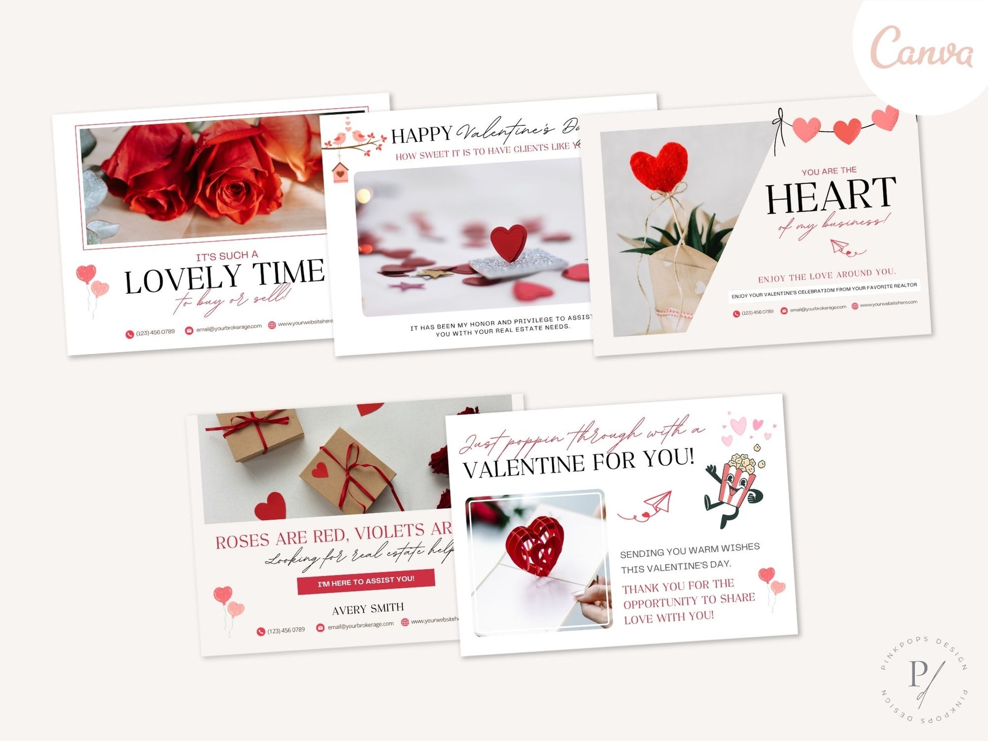 Valentine Postcard Bundle - Professionally designed real estate postcards with a touch of Valentine's charm for impactful marketing.