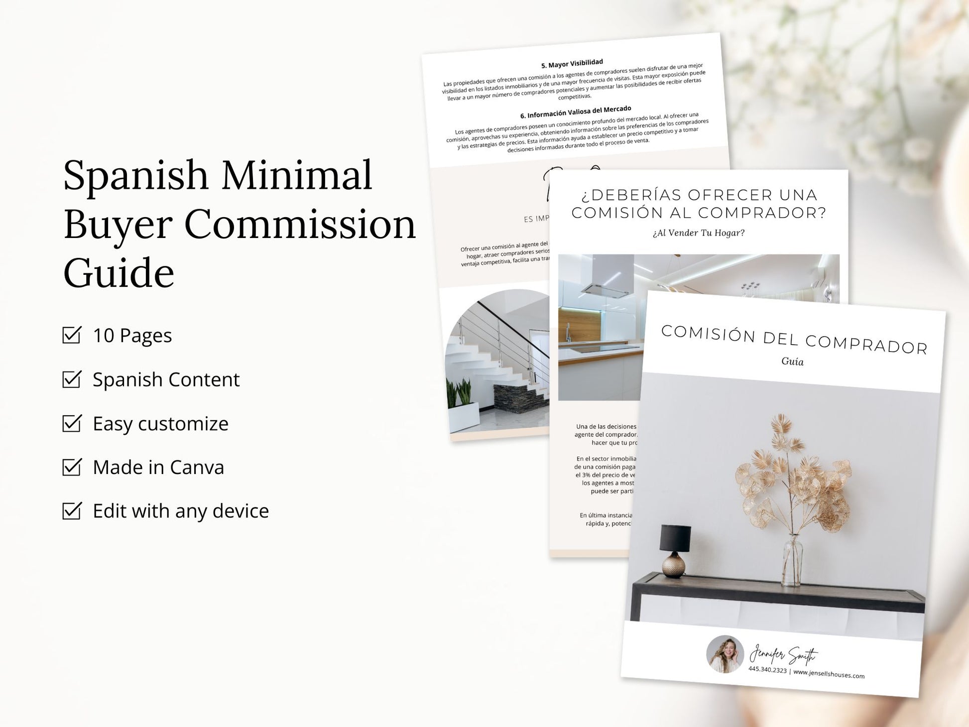 Spanish Minimal Buyer Commission Guide explaining buyer agent fees and commissions.