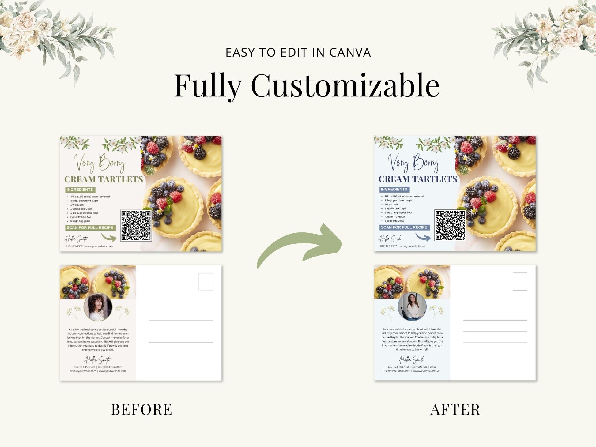 Spring Recipe Postcard Bundle - Professionally designed real estate postcards featuring fresh and seasonal recipes.