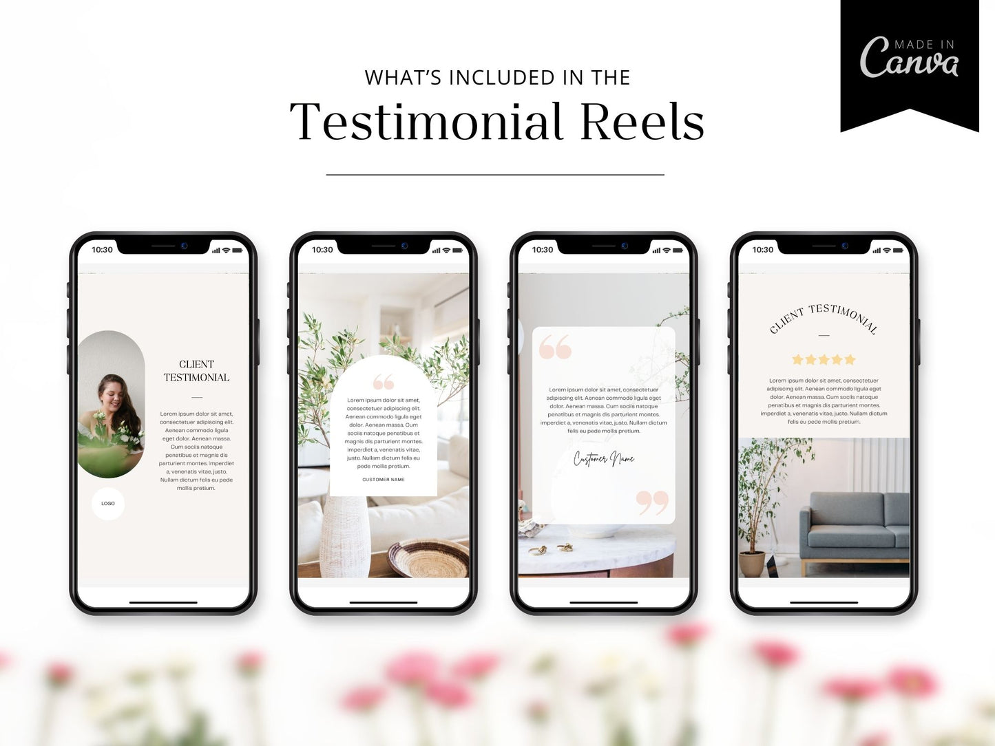 Instagram reel templates featuring client testimonials for real estate agents, designed to build trust and credibility.