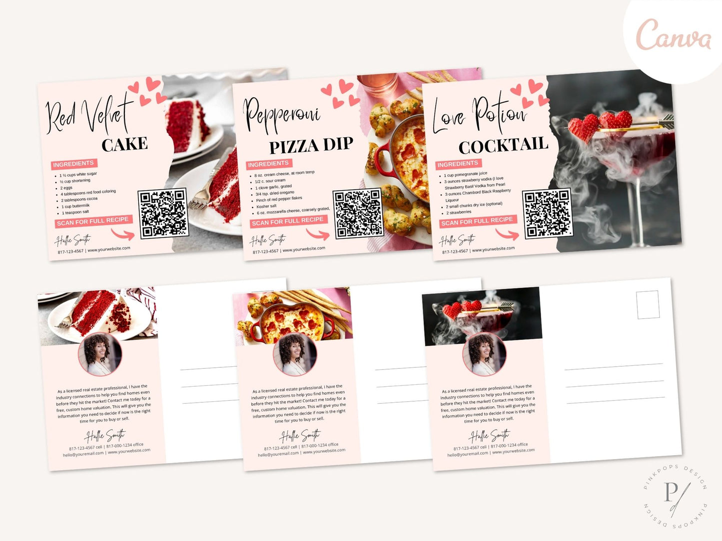Real Estate Valentine's Day Recipe Postcard Bundle: Spreading Love and Culinary Delights to Clients and Prospects on Valentine's Day