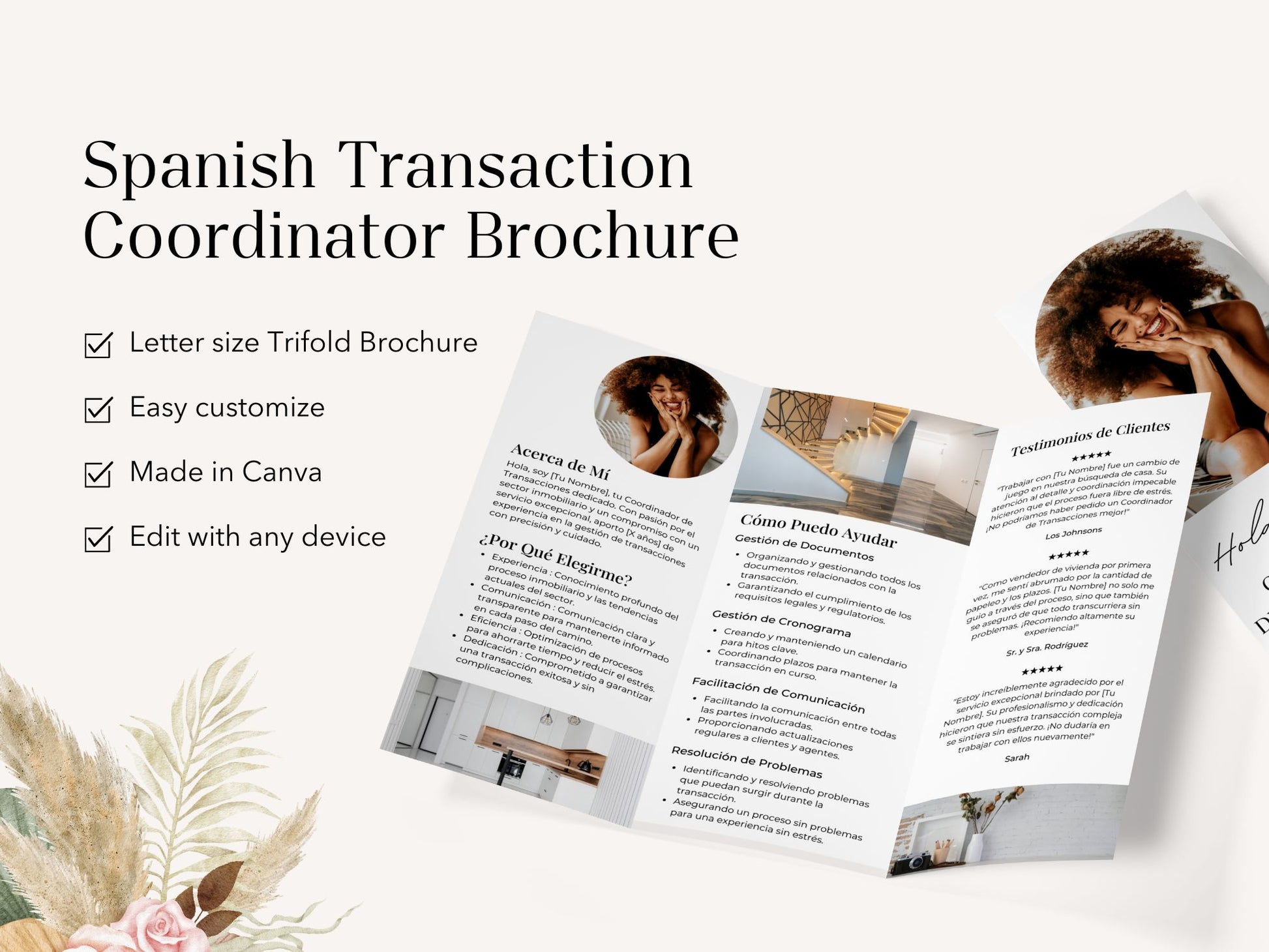 Spanish Transaction Coordinator Brochure - Impress your clients with clear communication and seamless transactions.