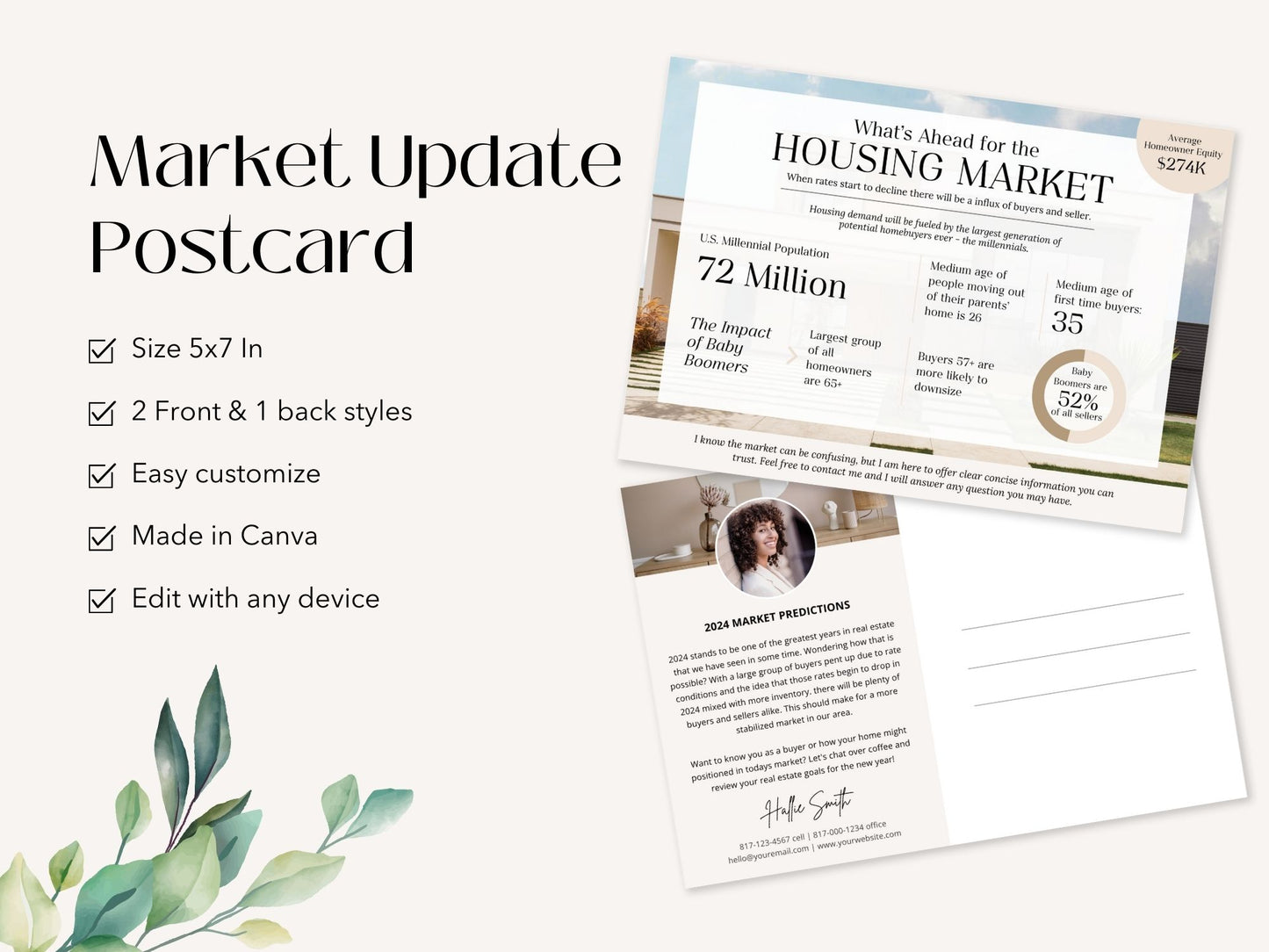 Market Update Postcard Vol 02 - Professionally designed real estate postcard delivering essential market insights.