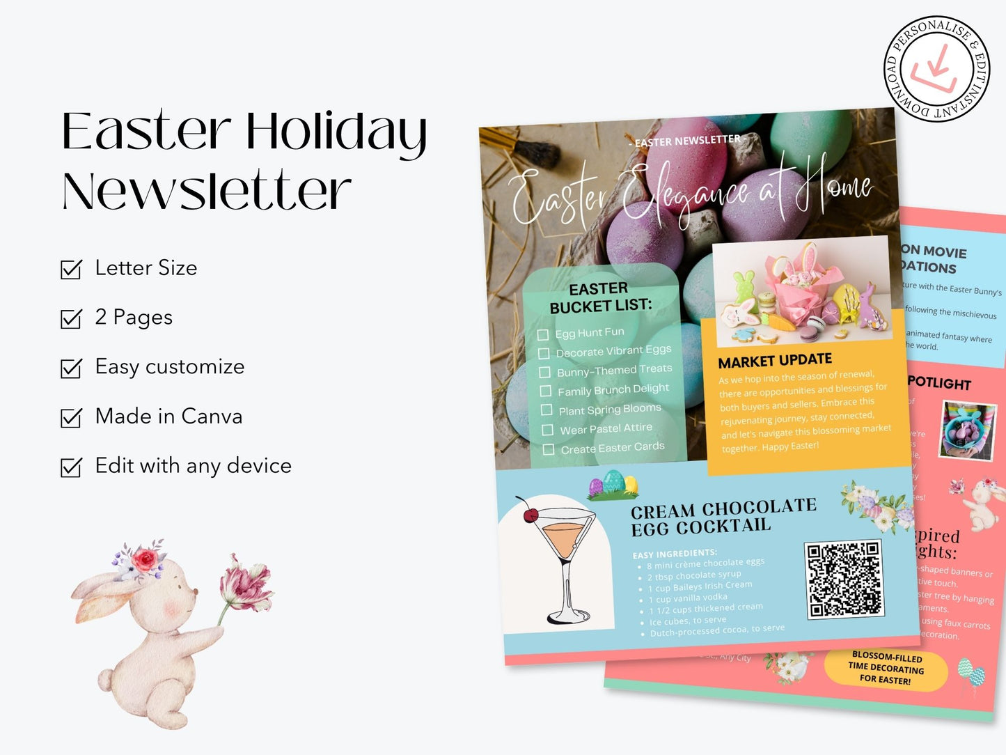 Easter Holiday Newsletter - Festive real estate newsletter template for spreading Easter joy.