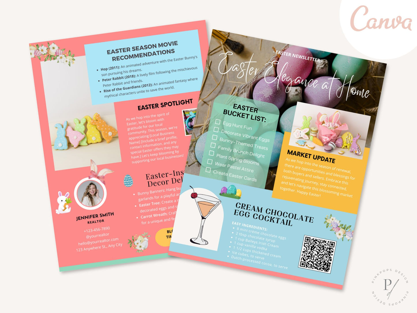 Easter Holiday Newsletter - Festive real estate newsletter template for spreading Easter joy.