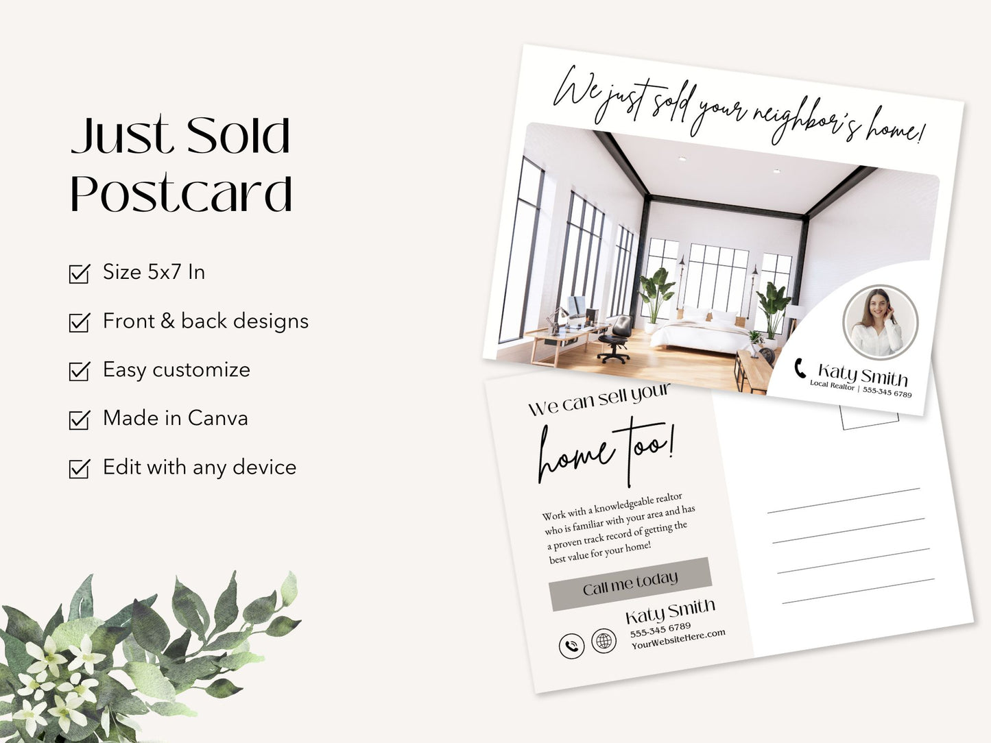 Just Sold Real Estate Postcard - Celebrate your successful transactions with vibrant postcard announcements.