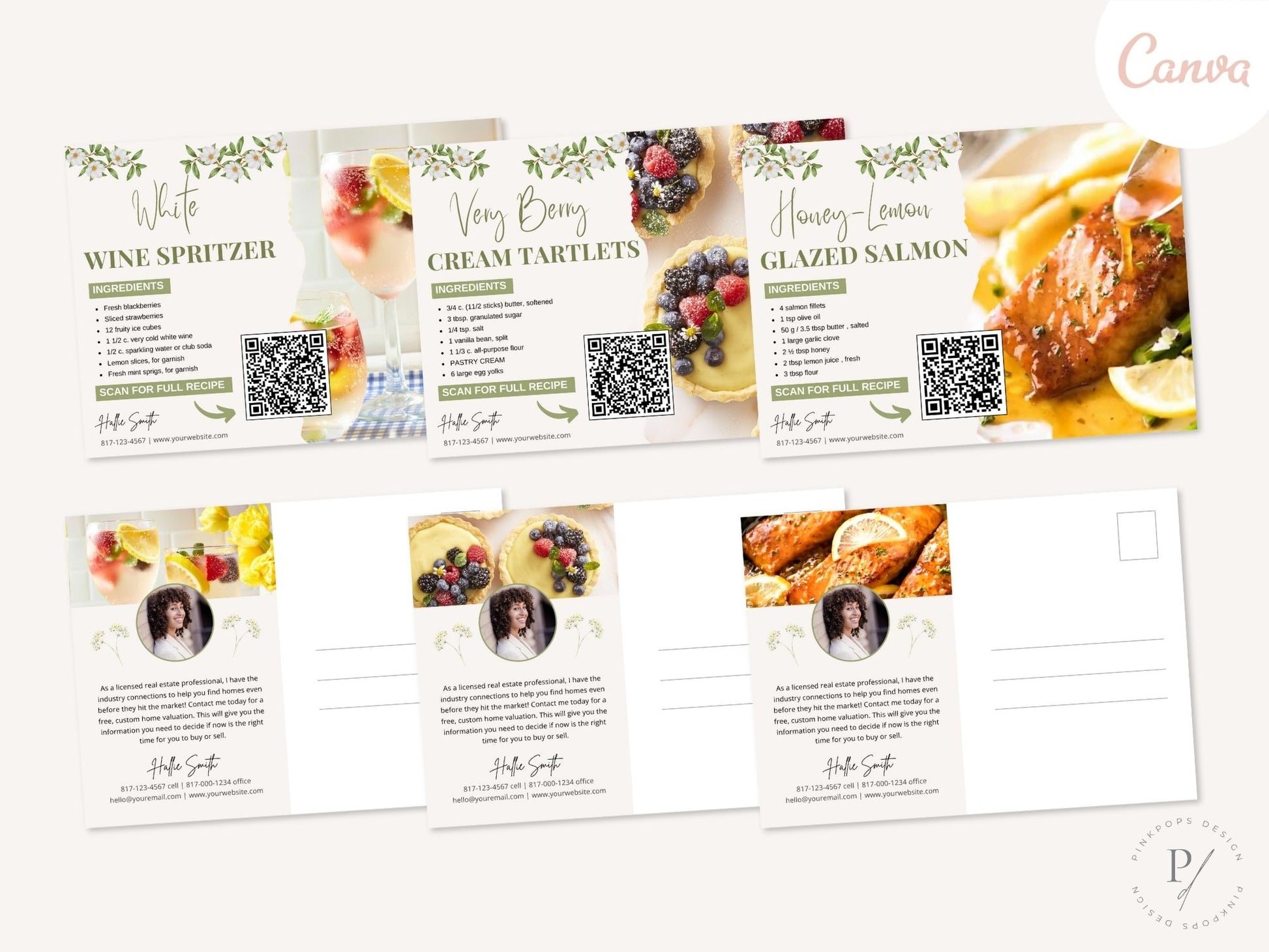 Spring Recipe Postcard Bundle - Professionally designed real estate postcards featuring fresh and seasonal recipes.