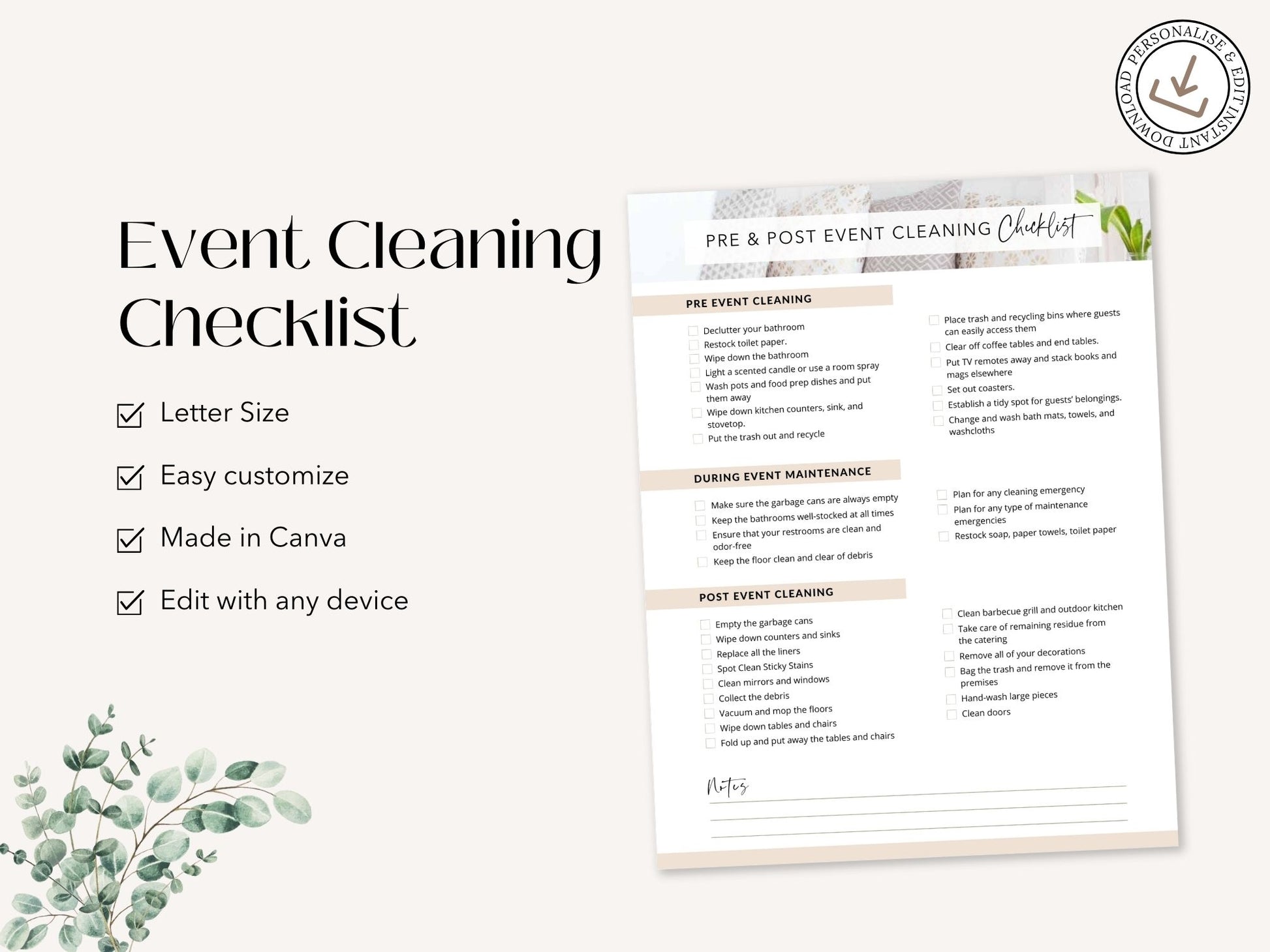 Event Cleaning Checklist - Comprehensive guide for efficient and thorough event cleaning.