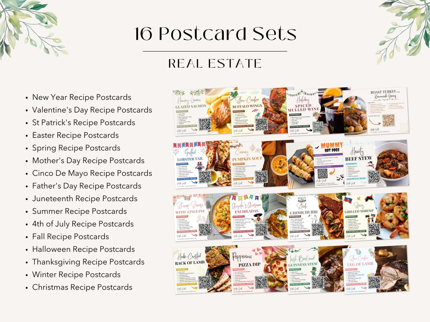 Real Estate Recipe Postcard Bundle - Add a personal touch to your marketing with mouth-watering recipes.