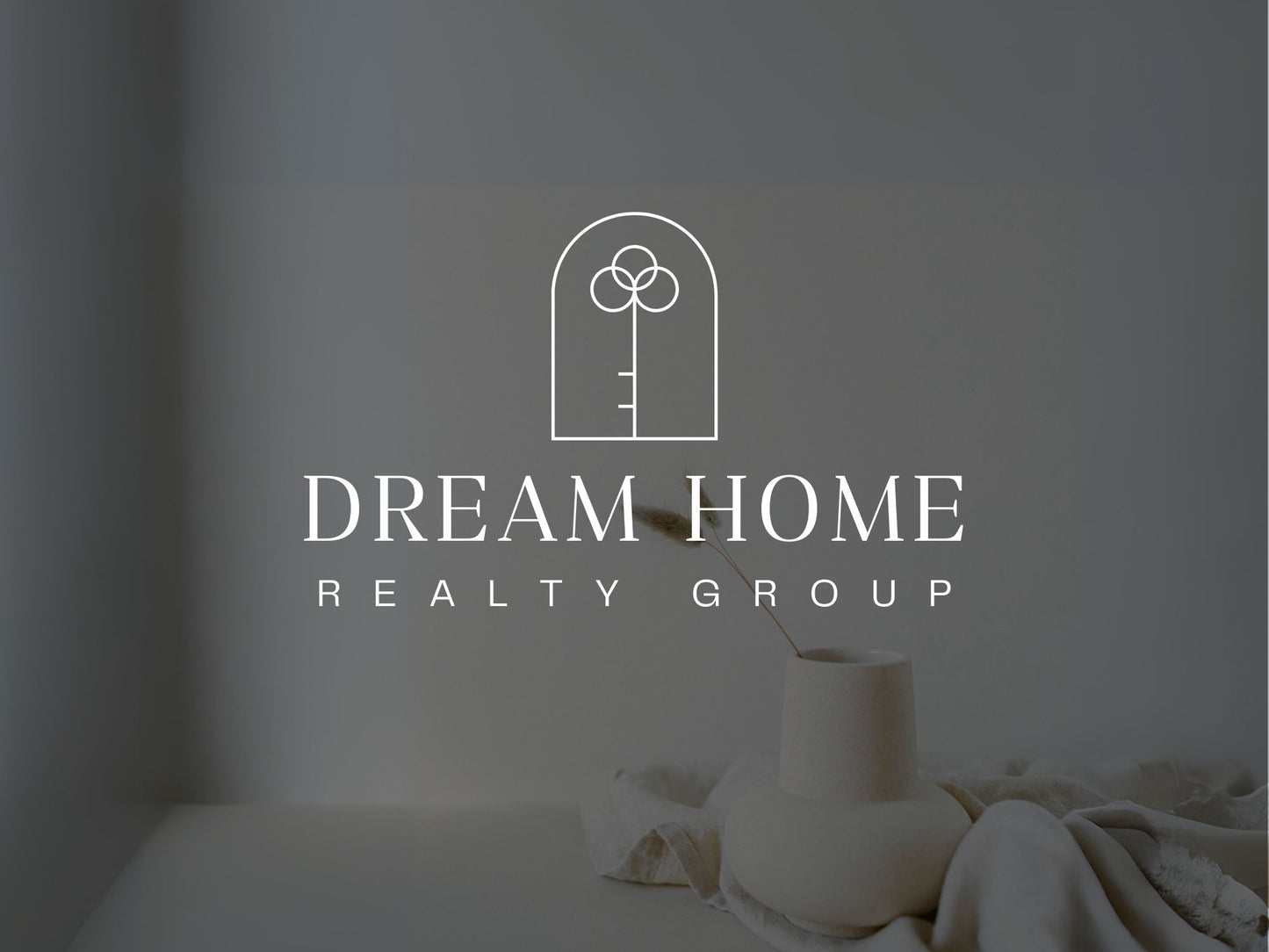 Dream Home Realty Group Logo Template - Clean and contemporary logo designed for real estate professionals.