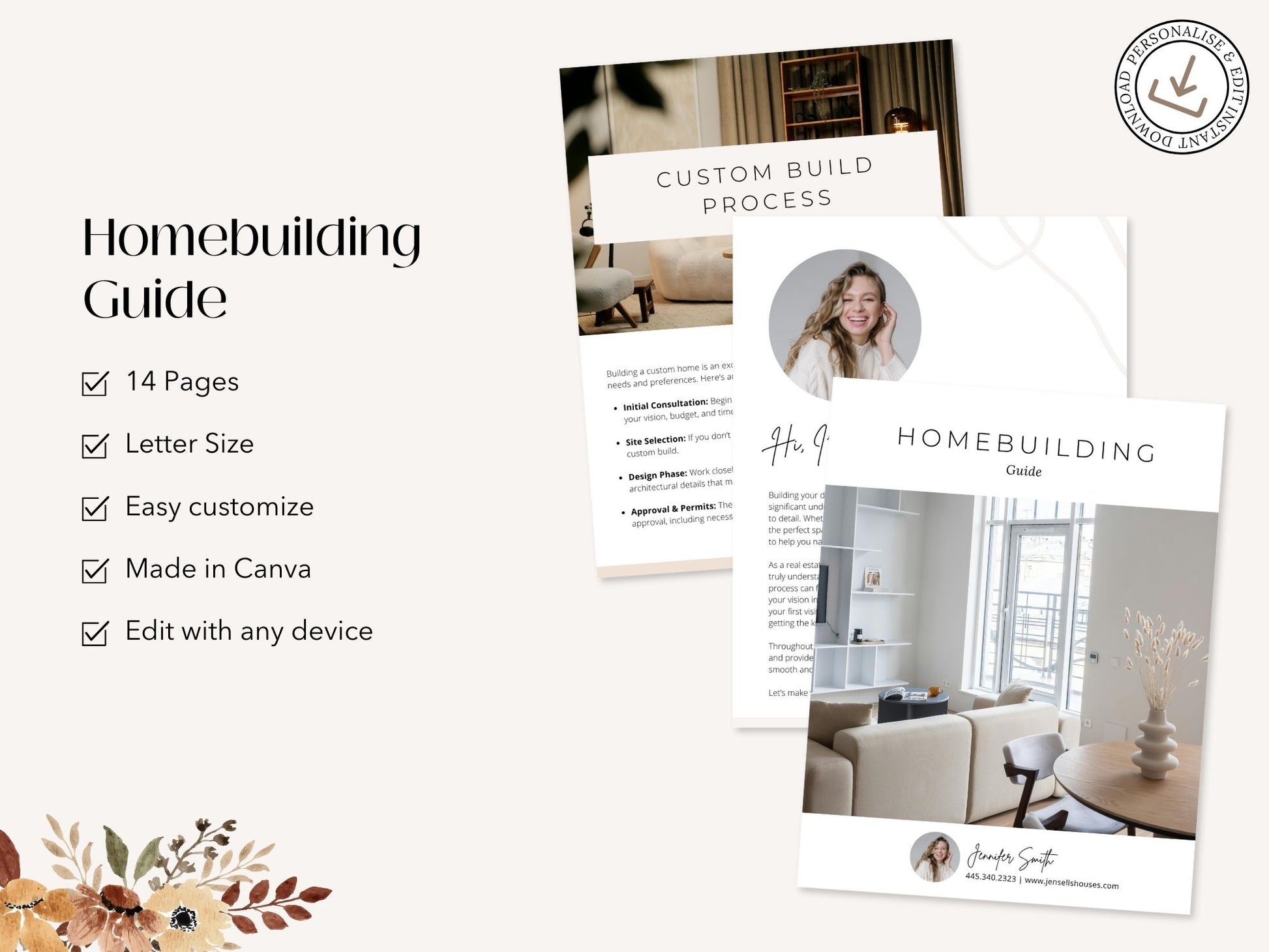Editable homebuilding guide for real estate agents