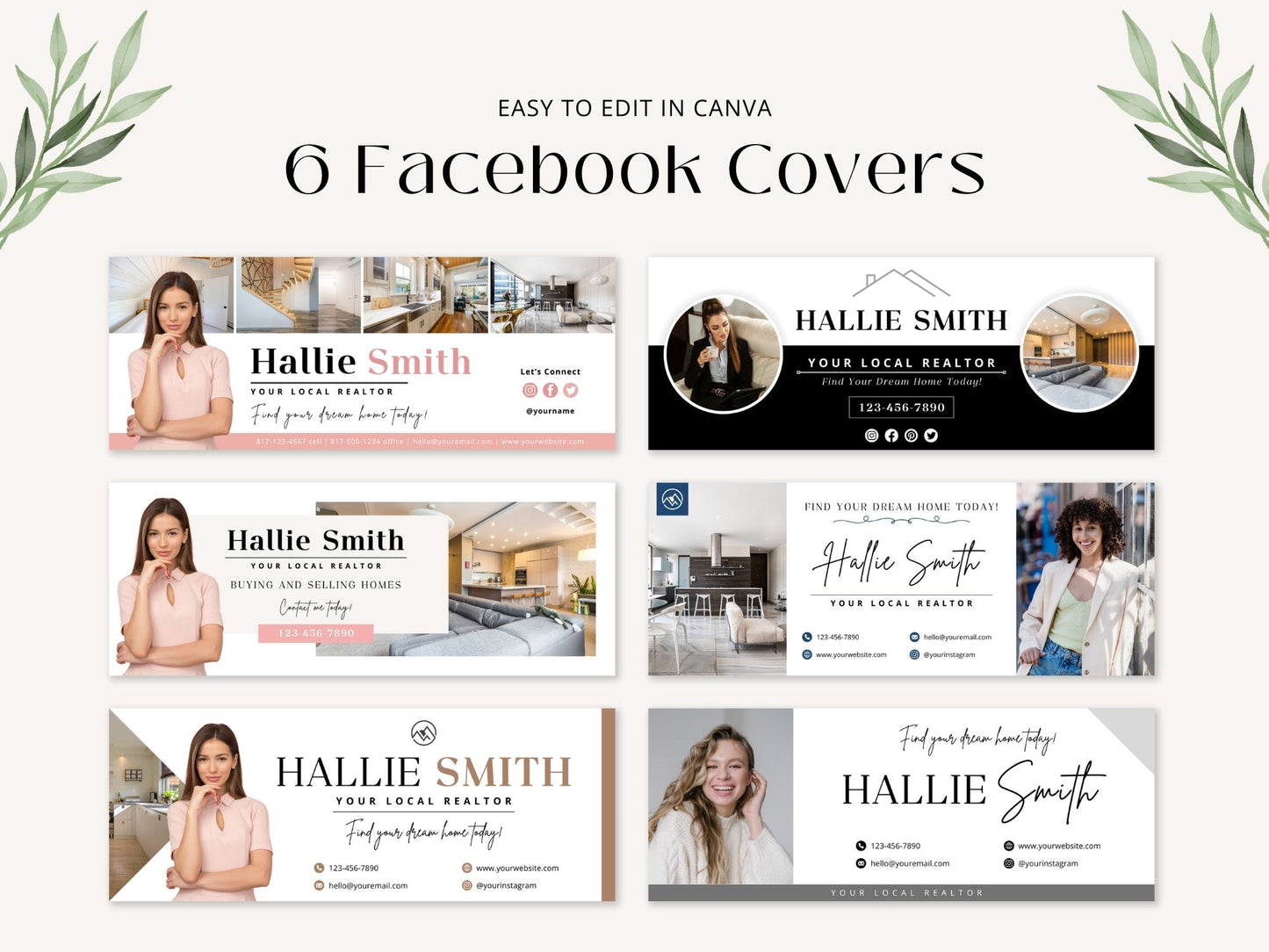 Real Estate Facebook Covers Vol 01 - Professionally designed covers for real estate professionals' Facebook pages.