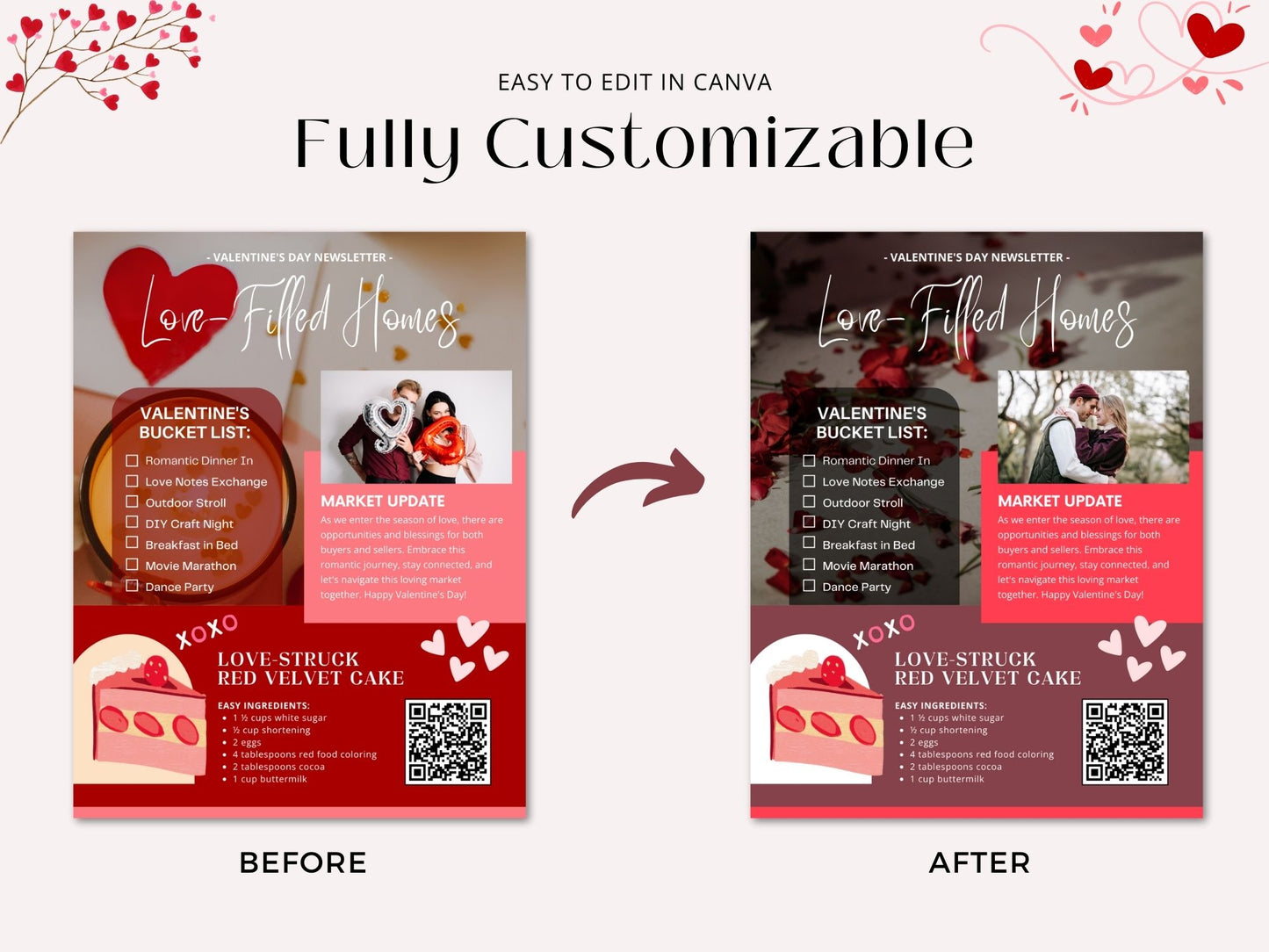 Valentine's Day Newsletter 2024 - Professional real estate newsletter template with romantic design elements.