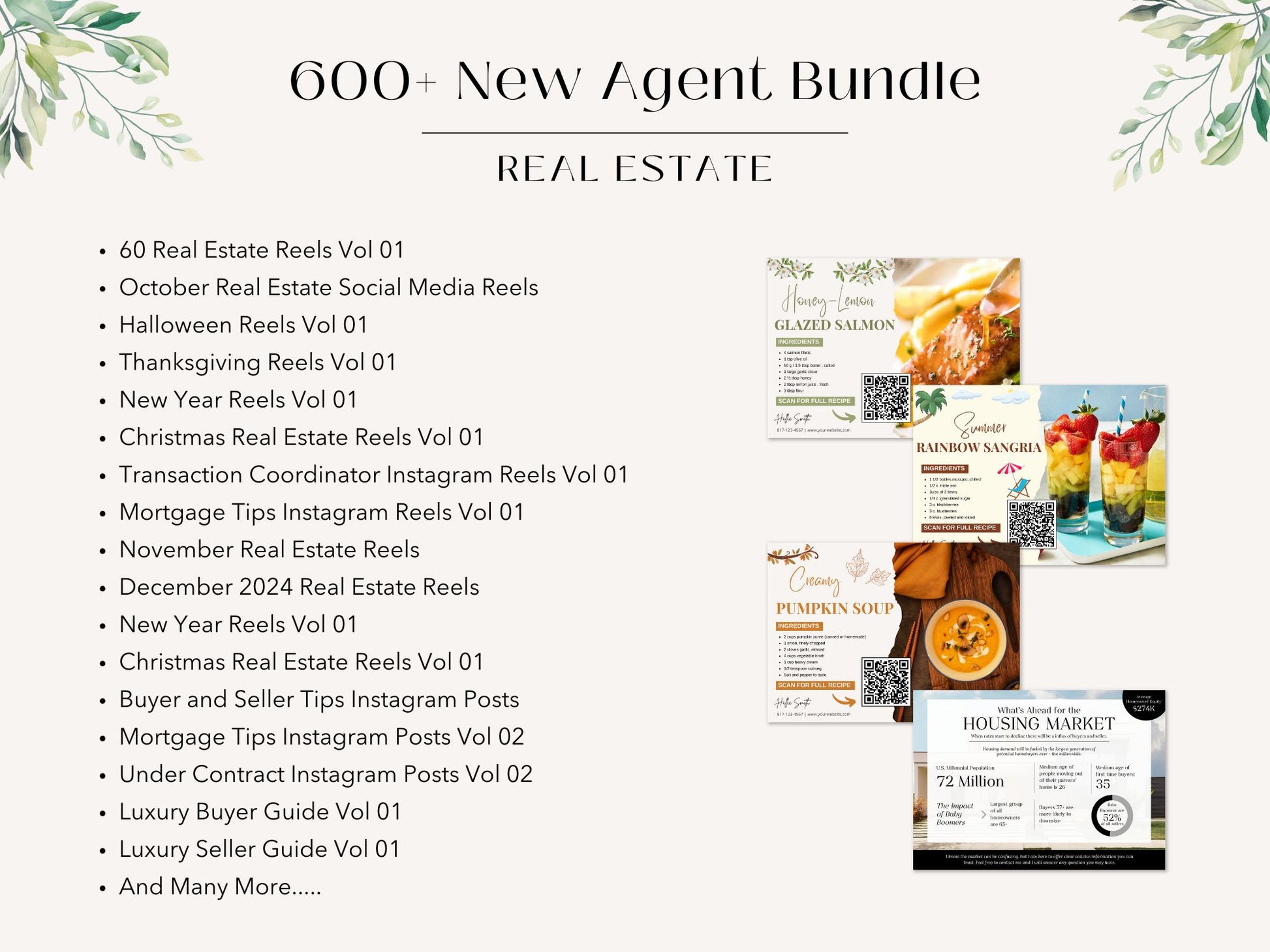 The New Agent Bundle 2025 featuring essential marketing templates, business cards, and client communication tools for new real estate agents.