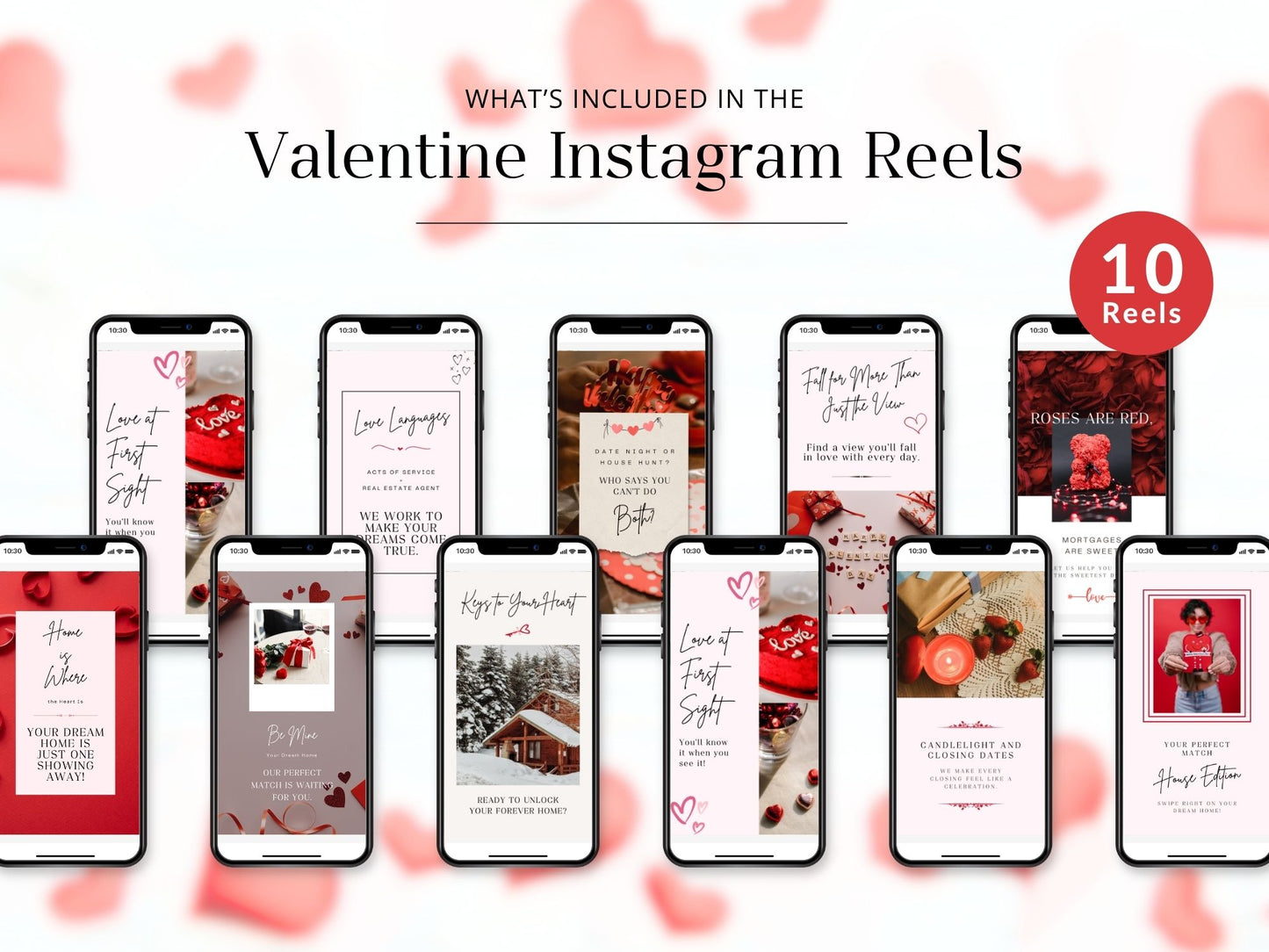 Valentine-themed Instagram reel templates for realtors, perfect for engaging audiences with romantic and creative real estate content.