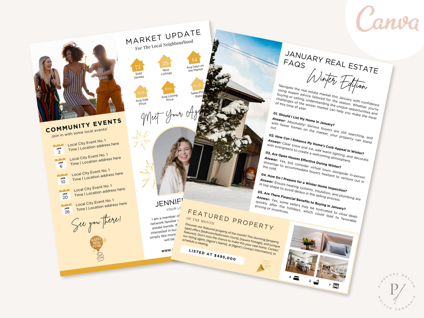 January Newsletter 2025 featuring real estate updates, tips, and trends for client engagement.