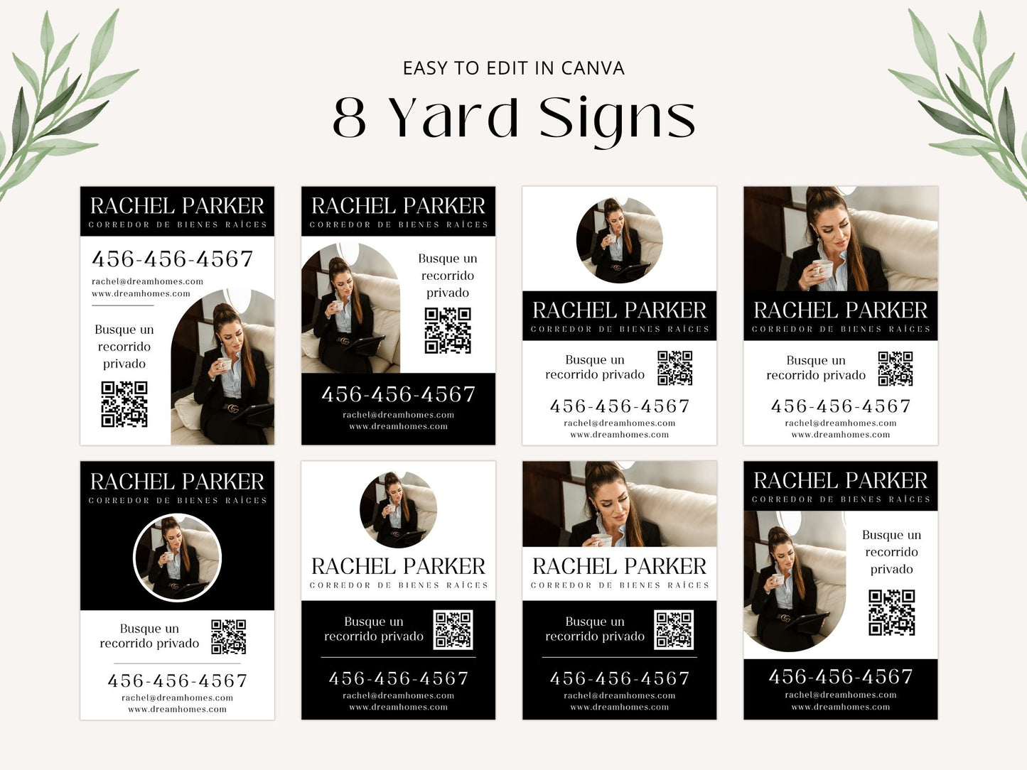 Black Spanish Yard Signs- Stylish yard signs for Spanish-speaking real estate clients.