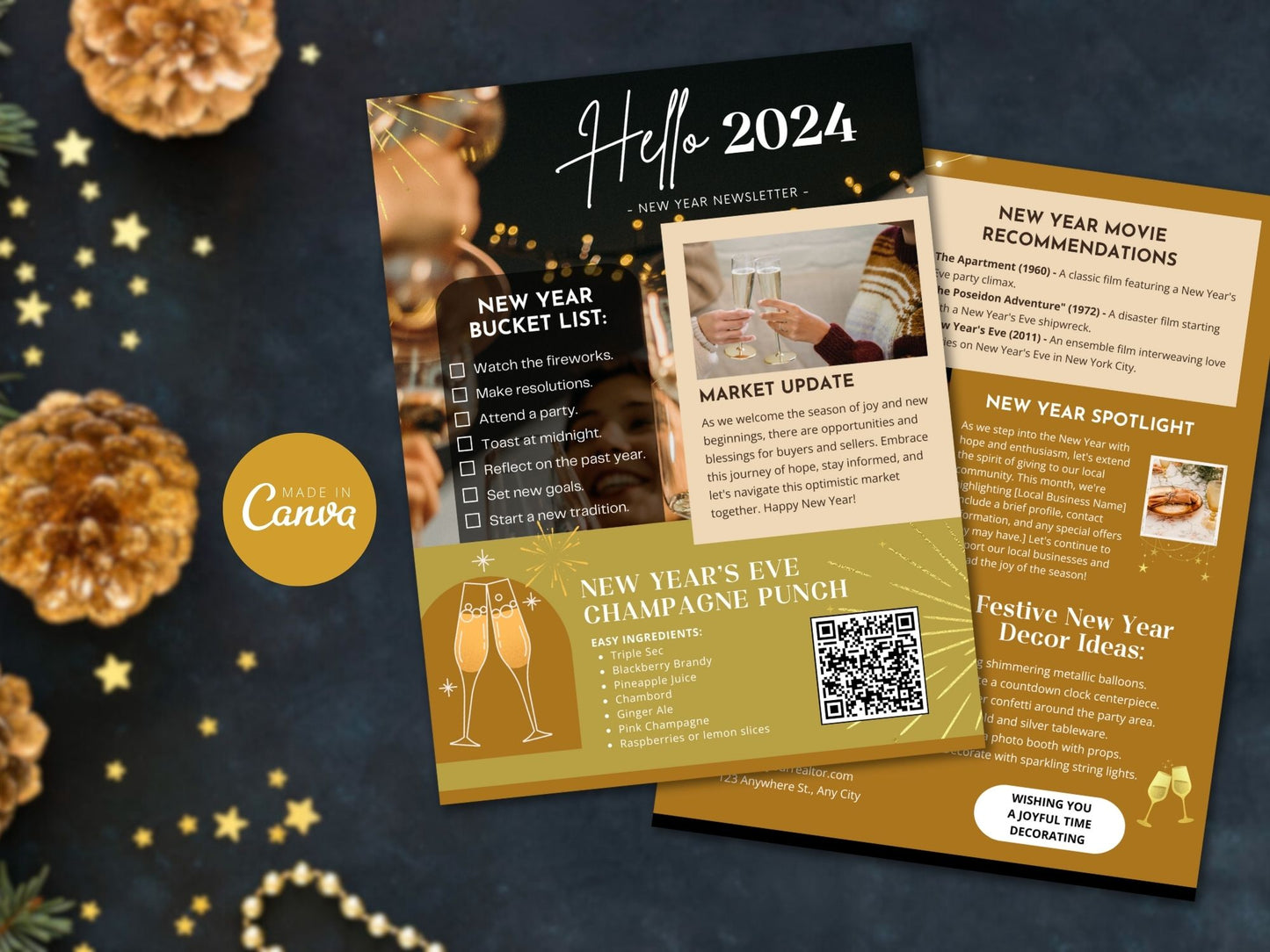 Real Estate New Year Newsletter 2024: Sharing Real Estate Insights and Celebrating the New Year with Clients and the Community