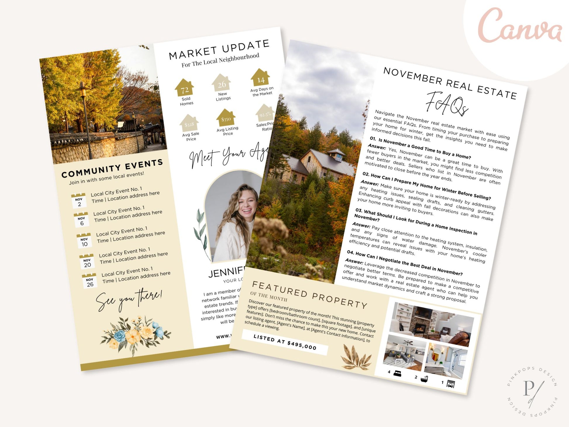 November Newsletter 2024 Vol 02 template for real estate professionals, featuring market updates and seasonal home maintenance tips.