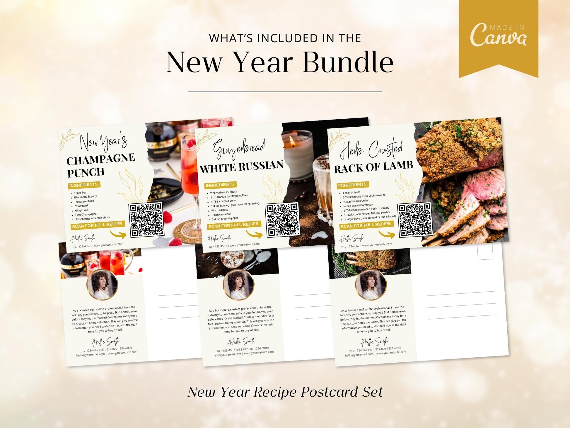 Real Estate New Year Bundle: Elevate Your Marketing with Professional Templates for a Memorable New Year Connection.