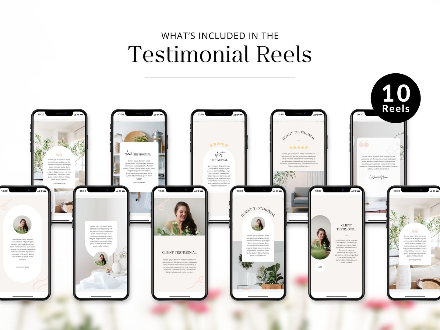 Instagram reel templates featuring client testimonials for real estate agents, designed to build trust and credibility.