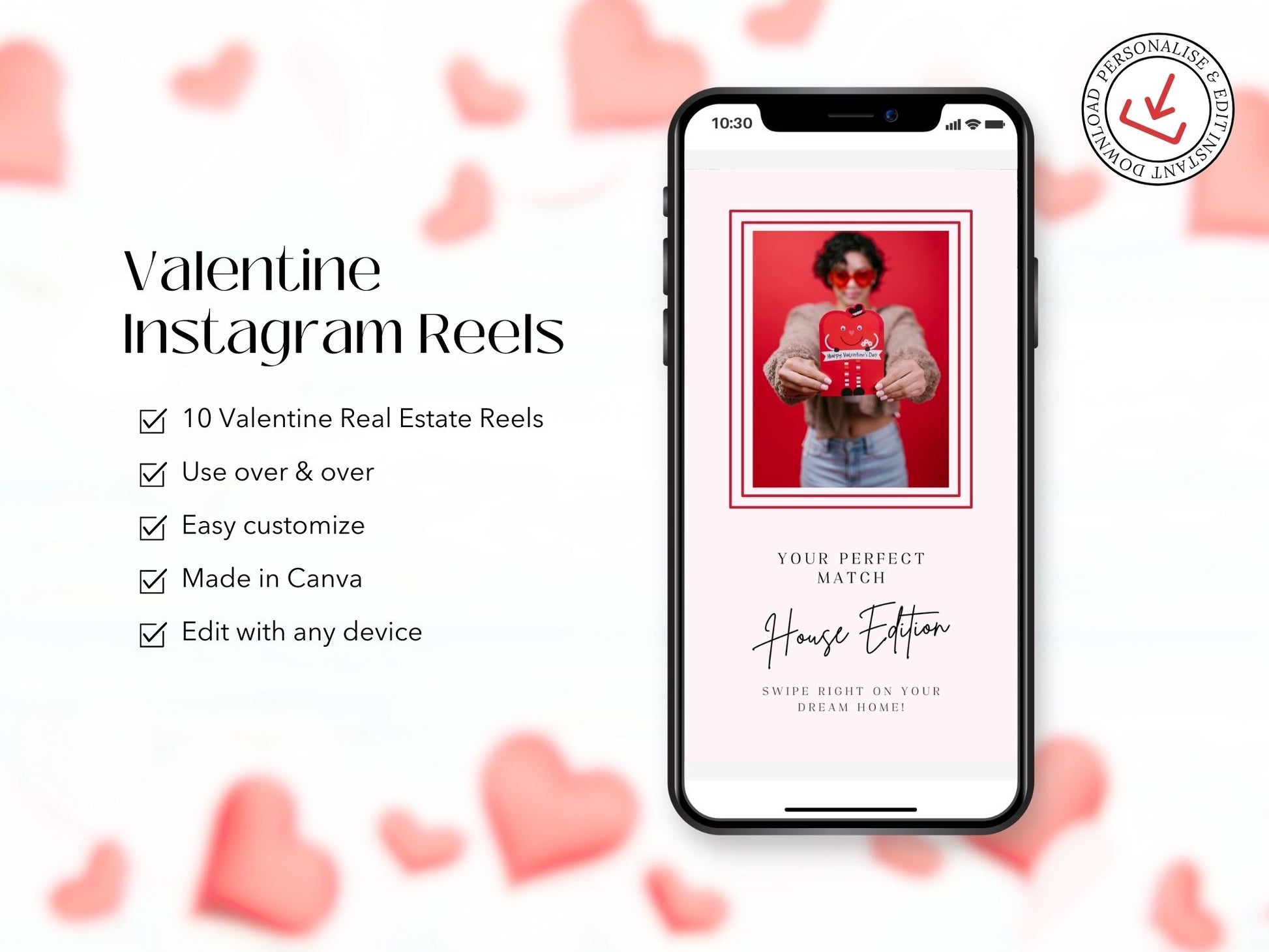 Valentine-themed Instagram reel templates for realtors, perfect for engaging audiences with romantic and creative real estate content.