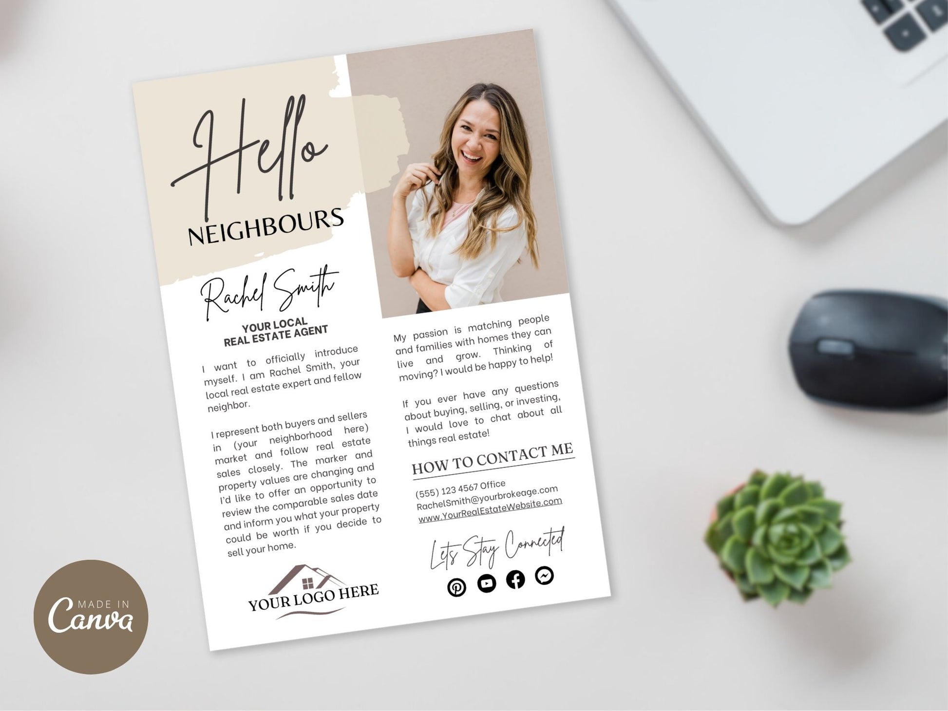 Hello Neighbors Real Estate Letter Vol 03 - Professionally designed real estate letter template for fostering connections with your community.