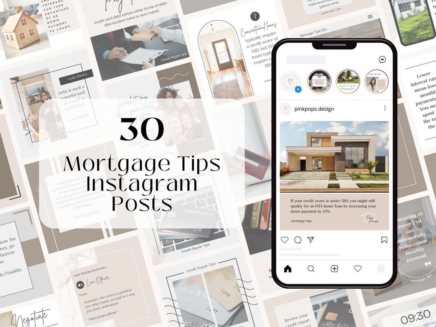 Mortgage Tips Instagram Posts - Visually captivating posts offering valuable insights into mortgage management.