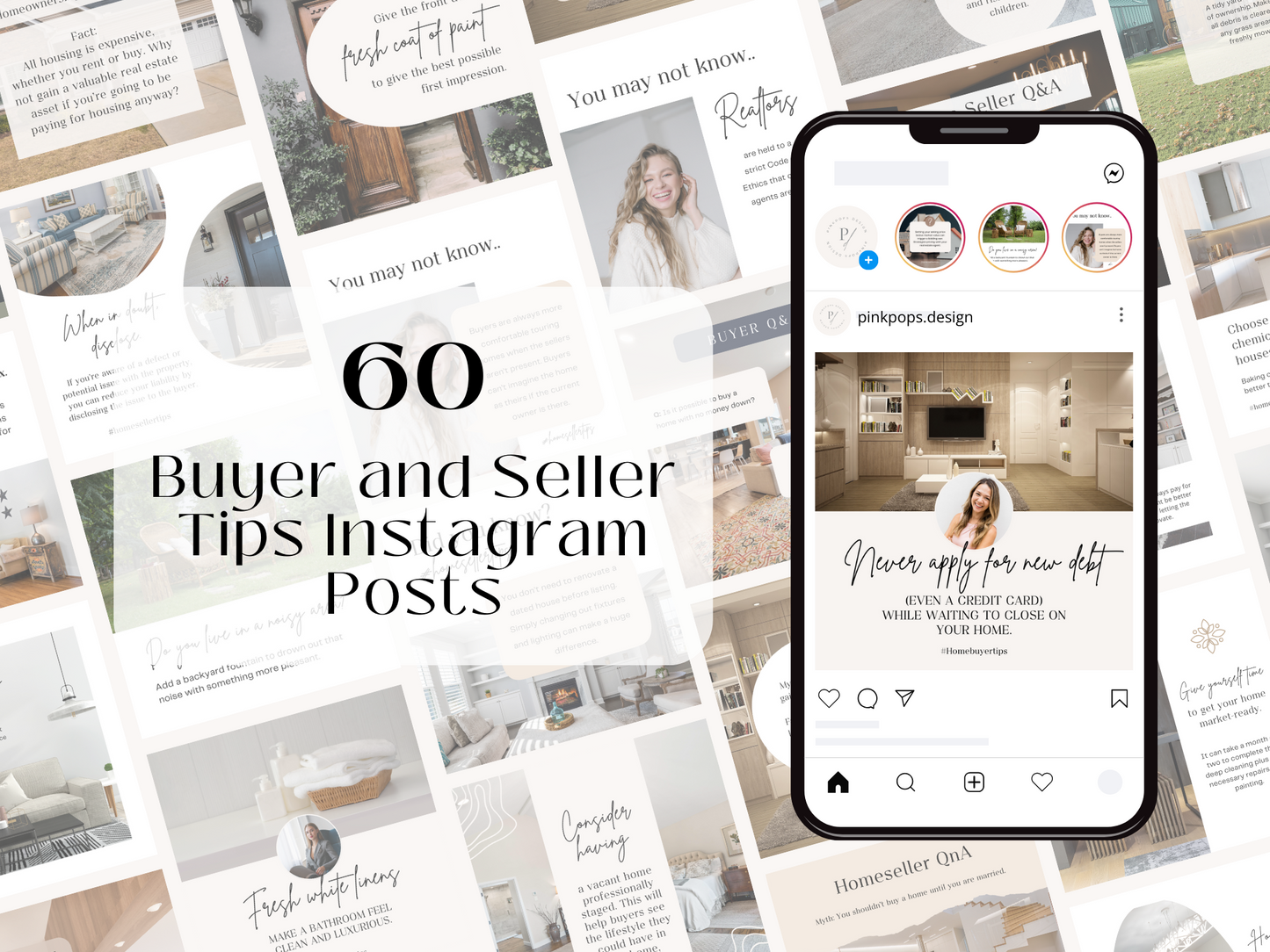 Buyer and Seller Tips Instagram Posts - Engaging visual content offering valuable insights for real estate buyers and sellers.