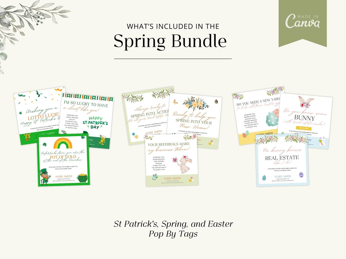 Spring Bundle - A collection of vibrant marketing materials for real estate professionals during the spring season.