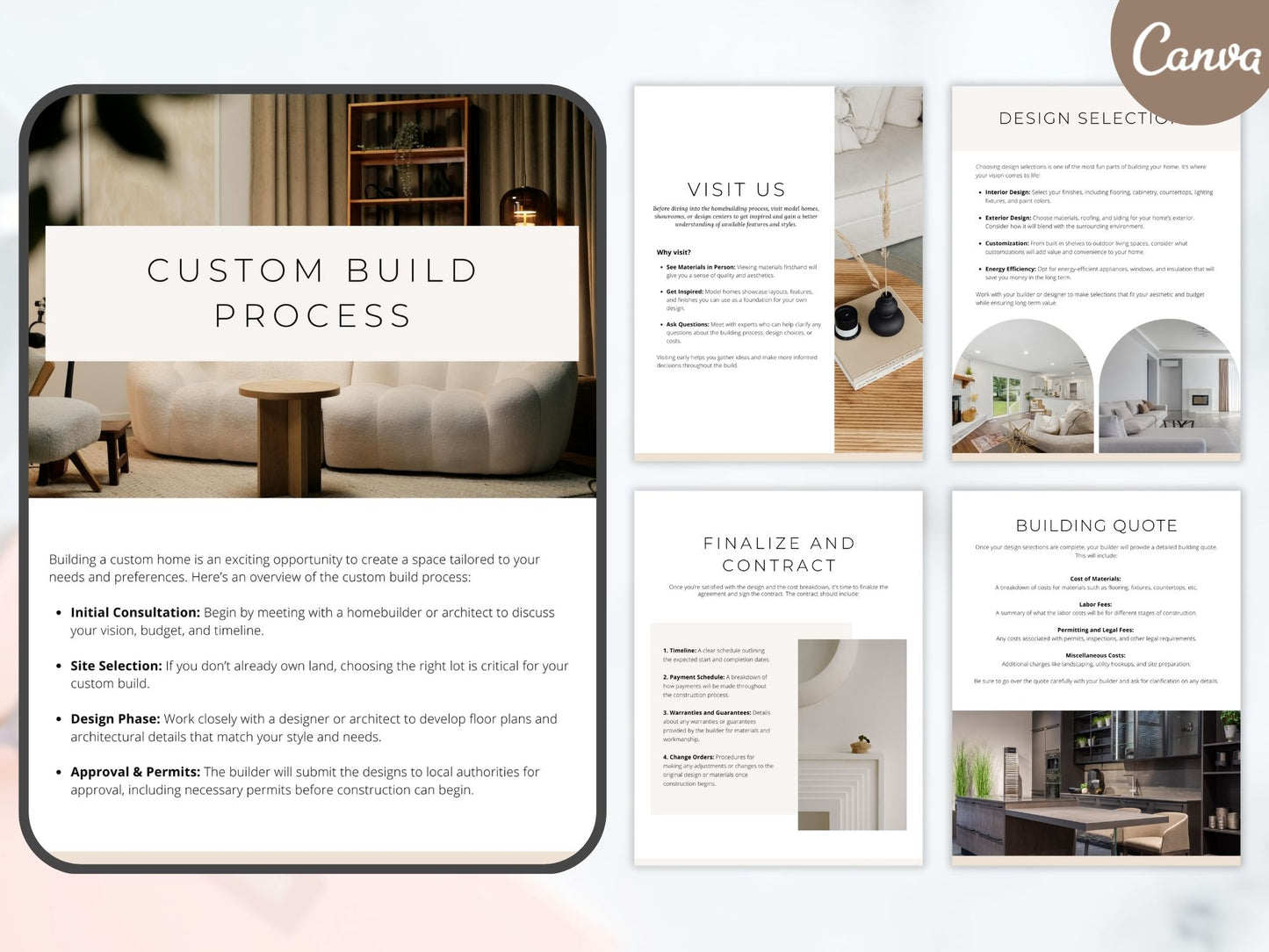 Editable homebuilding guide for real estate agents