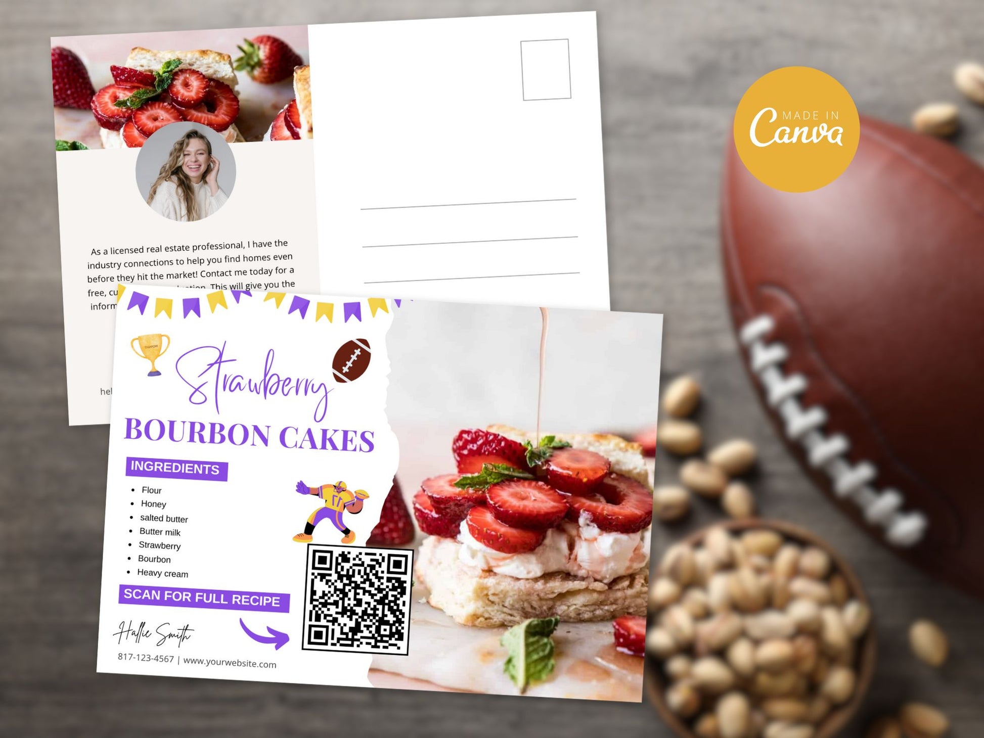 Super Bowl Real Estate Recipe Postcards - Themed postcards with tasty recipes and real estate tips for the big game.