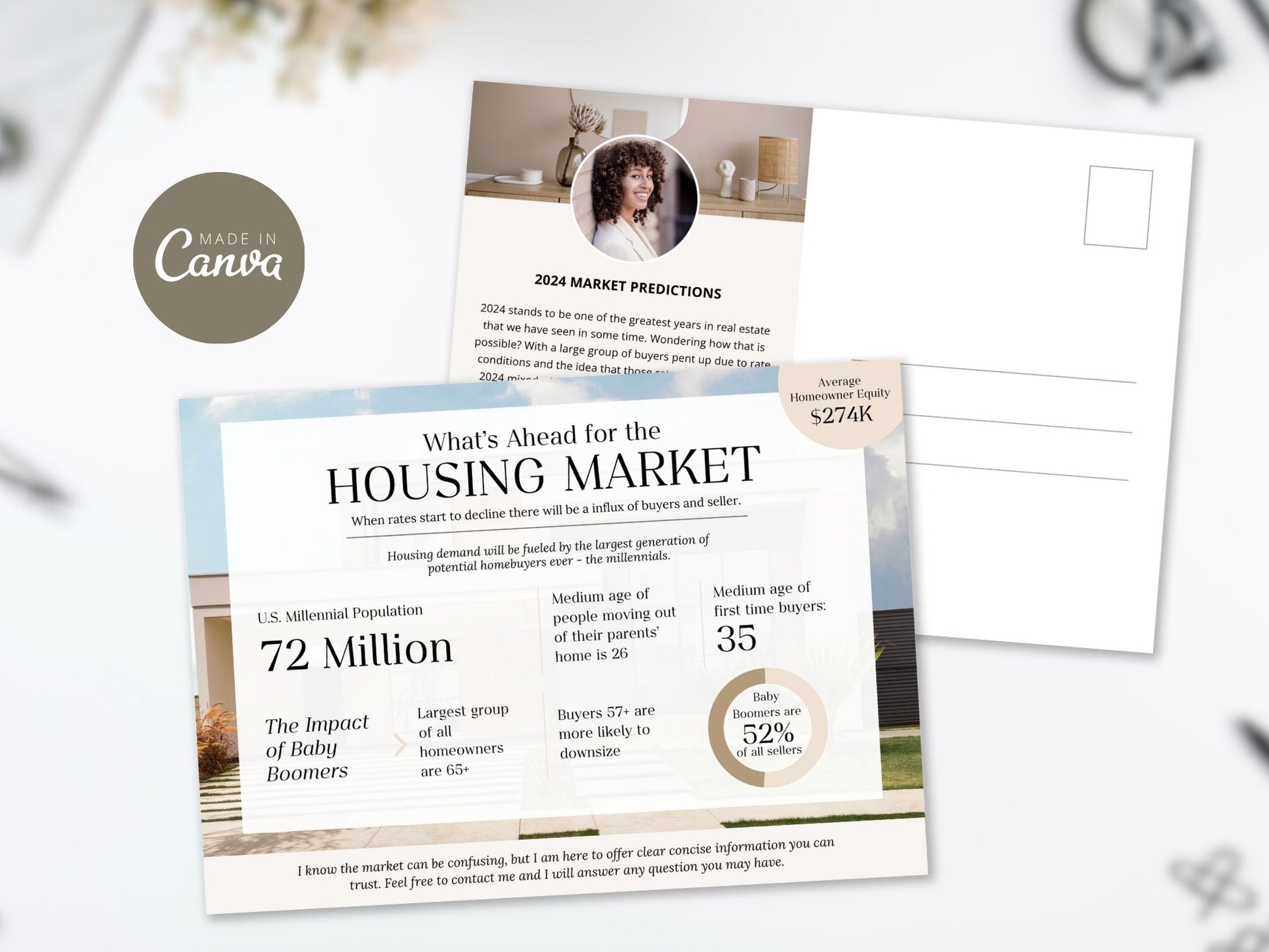 Market Update Postcard Vol 02 - Professionally designed real estate postcard delivering essential market insights.