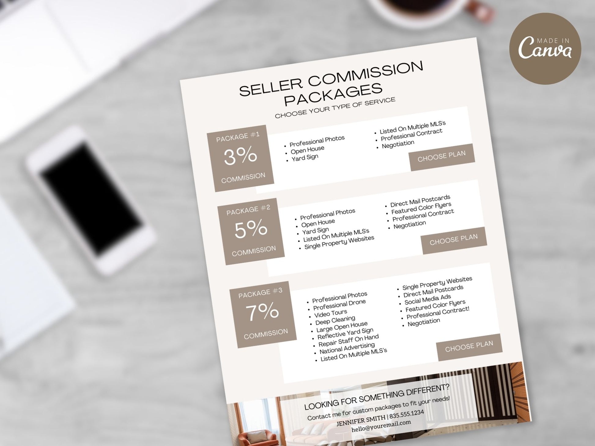 Luxury Seller Commission Flyer - Elegant flyer highlighting competitive commission rates for luxury real estate marketing.