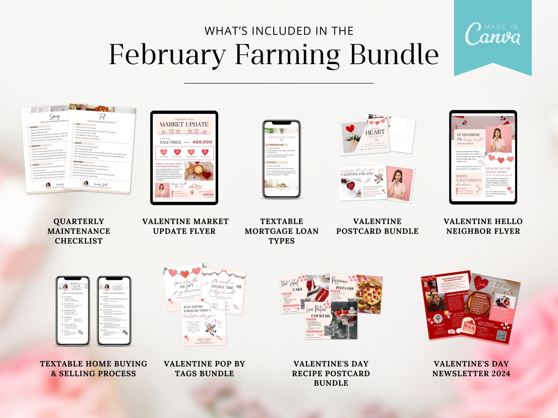 February Farming Bundle - Professionally designed real estate marketing materials for a standout February farming campaign.