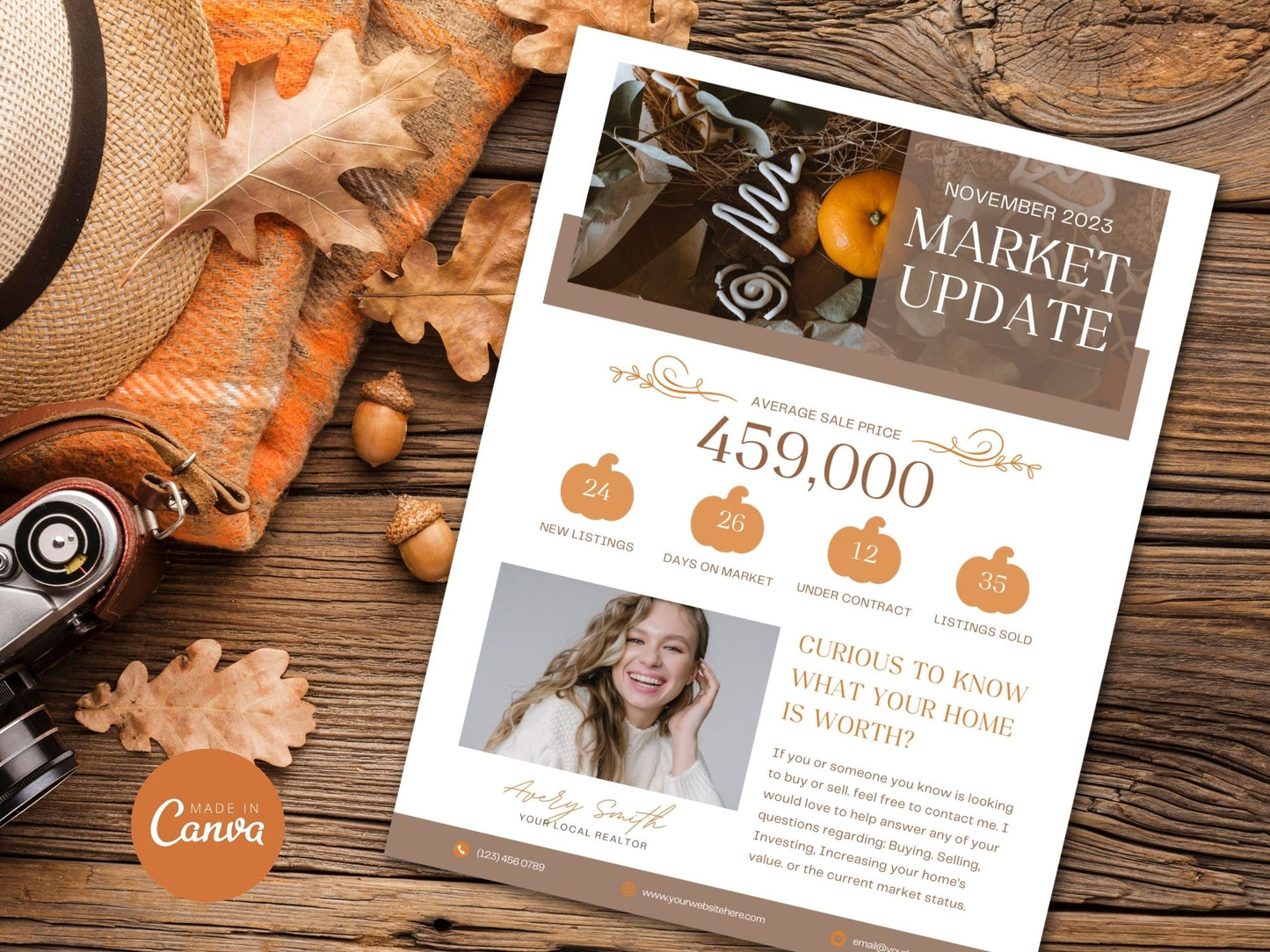 Real Estate Fall Market Update Flyer Vol 02 - Eye-catching flyer delivering essential fall market insights in a visually appealing format for effective communication with clients and prospects.