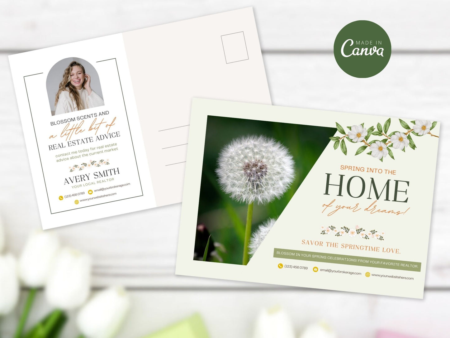 Spring Postcard Bundle - Eye-catching postcards for vibrant real estate marketing in the spring season.