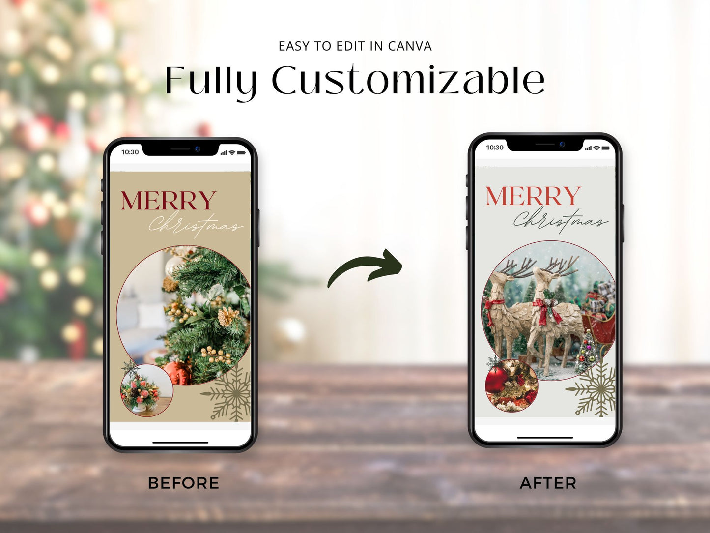 Christmas-themed Instagram Reels templates for real estate holiday marketing.